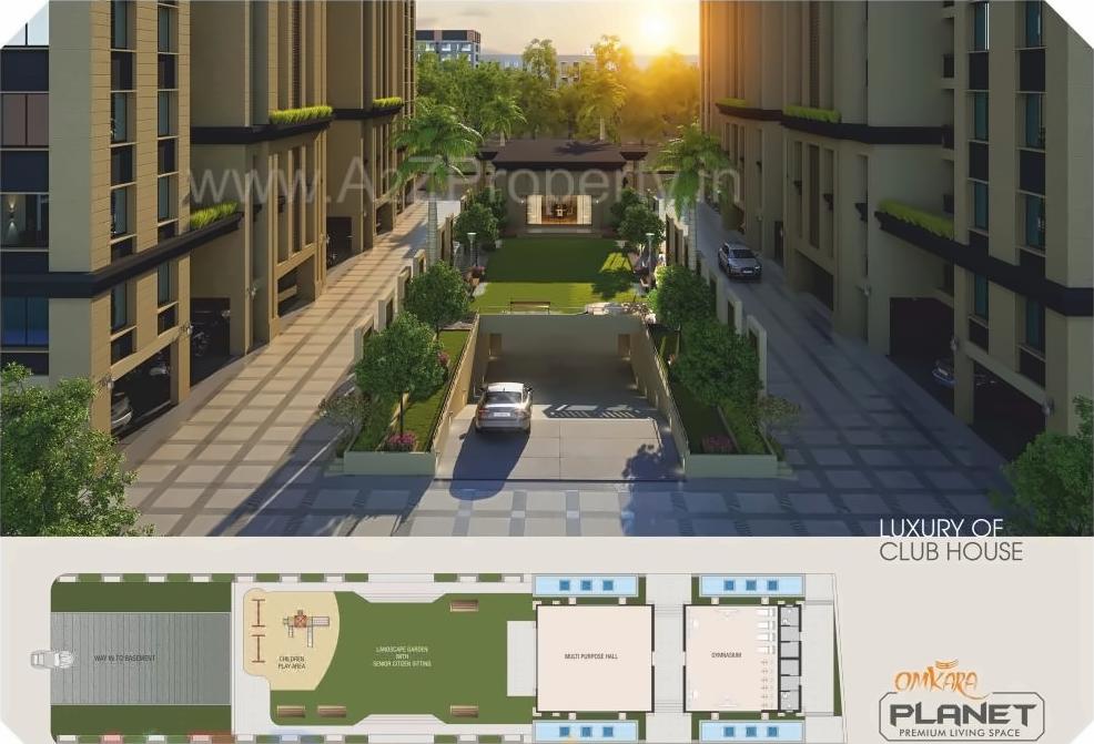 3D Elevation of real estate project Omkara Planet located at Sayajipura, Vadodara, Gujarat