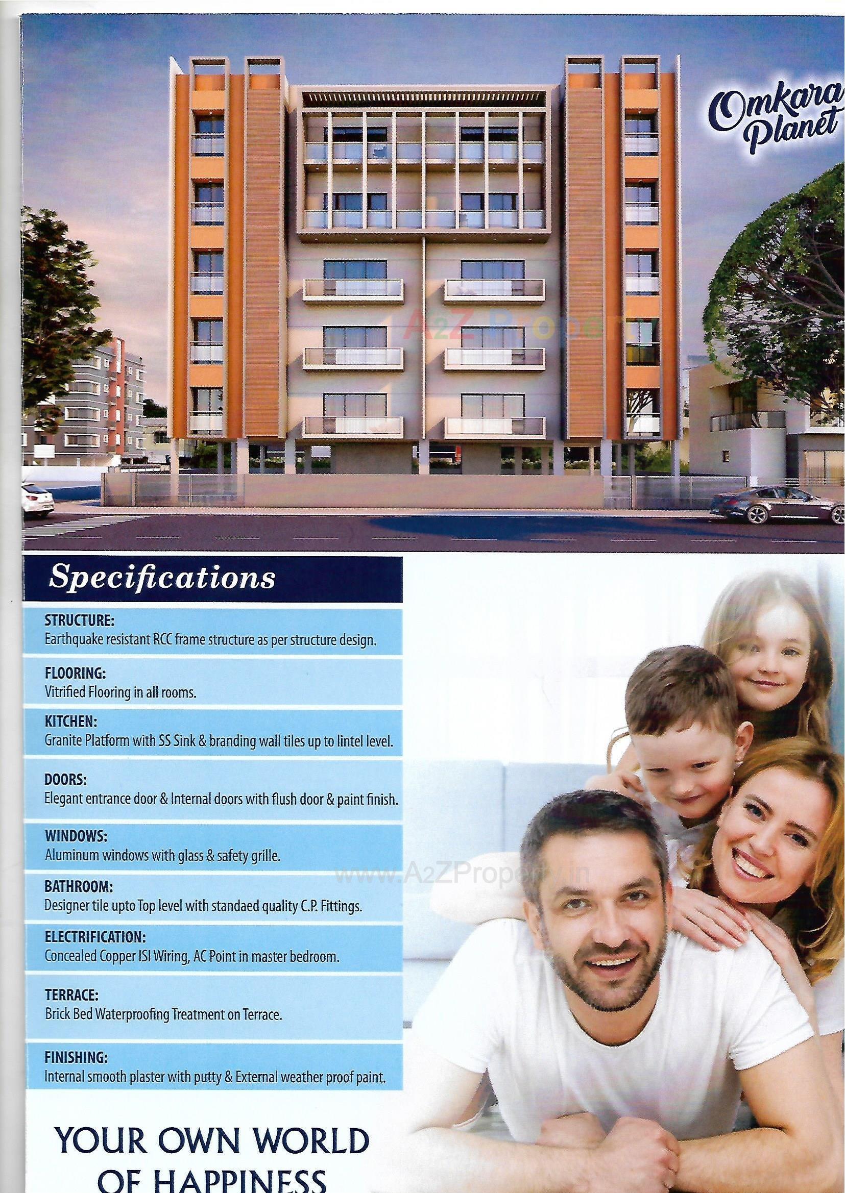 3D Elevation of real estate project Omkara Planet located at Sevasi, Vadodara, Gujarat