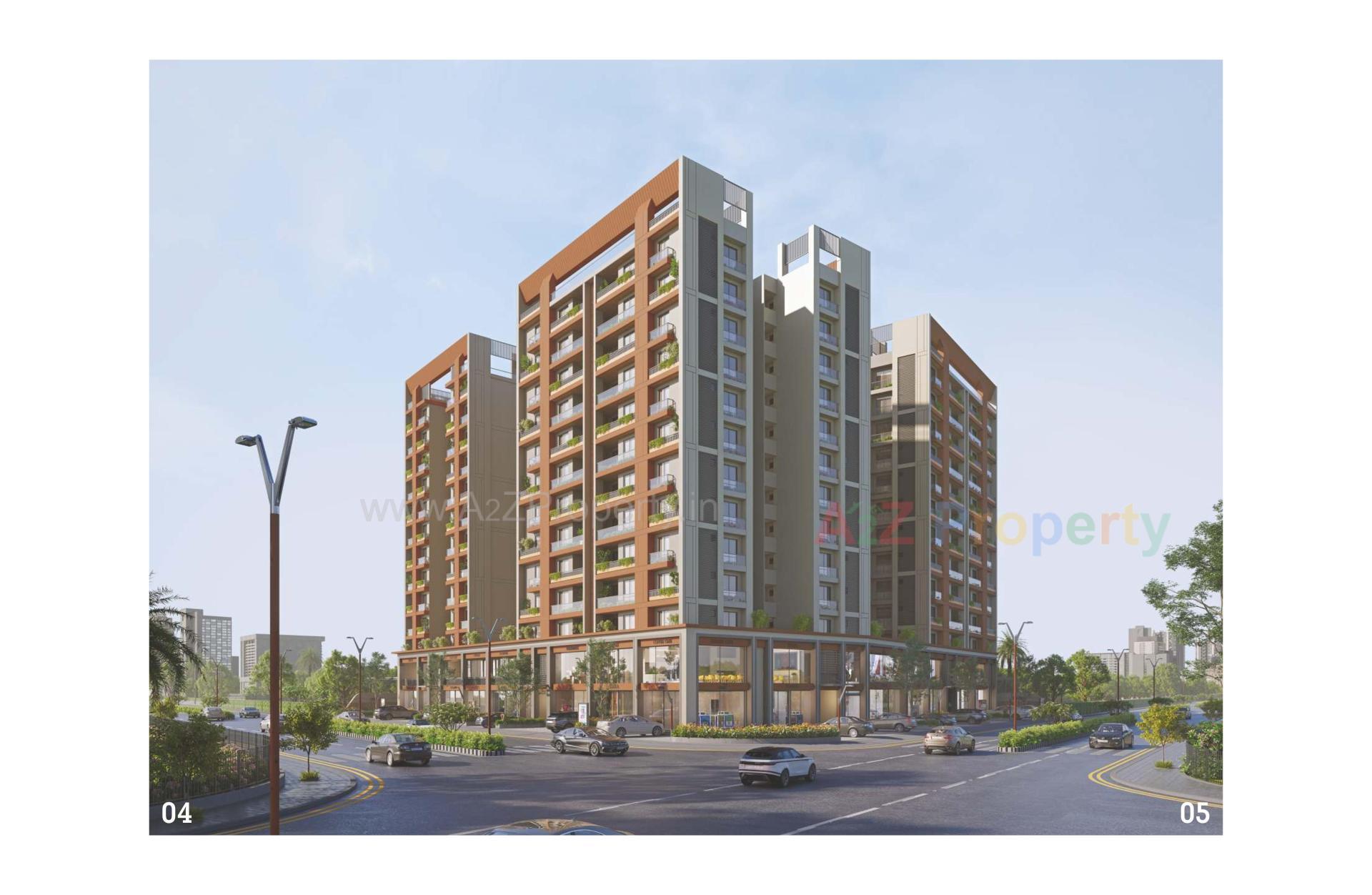 3D Elevation of real estate project Omkara Skylines located at Kareli, Vadodara, Gujarat