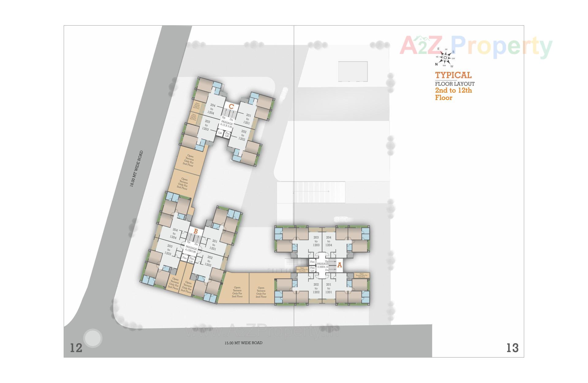 Layout of real estate project Omkara Skylines located at Kareli, Vadodara, Gujarat