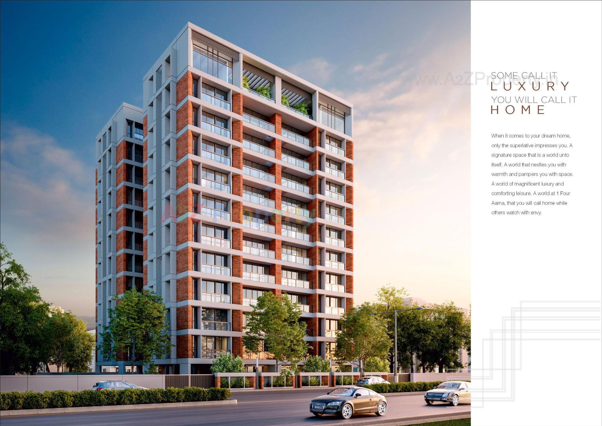 3D Elevation of real estate project One Aarna located at Bhayli, Vadodara, Gujarat