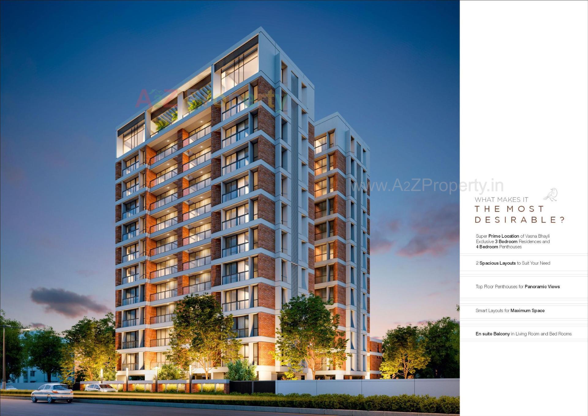 3D Elevation of real estate project One Aarna located at Bhayli, Vadodara, Gujarat