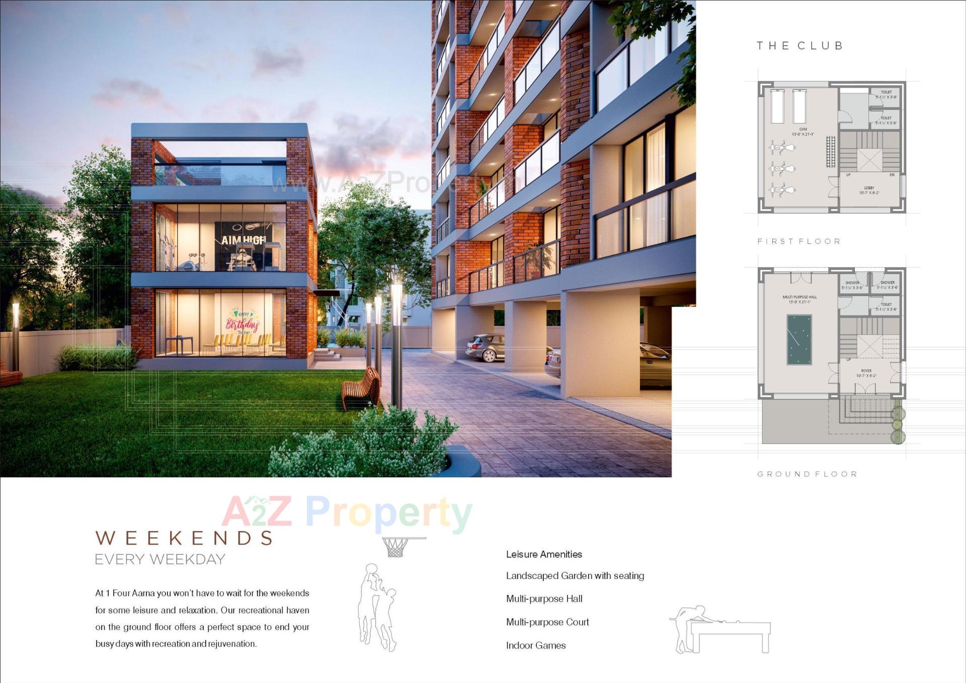 3D Elevation of real estate project One Aarna located at Bhayli, Vadodara, Gujarat