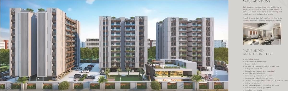 3D Elevation of real estate project Orchid Calisto located at Sama, Vadodara, Gujarat