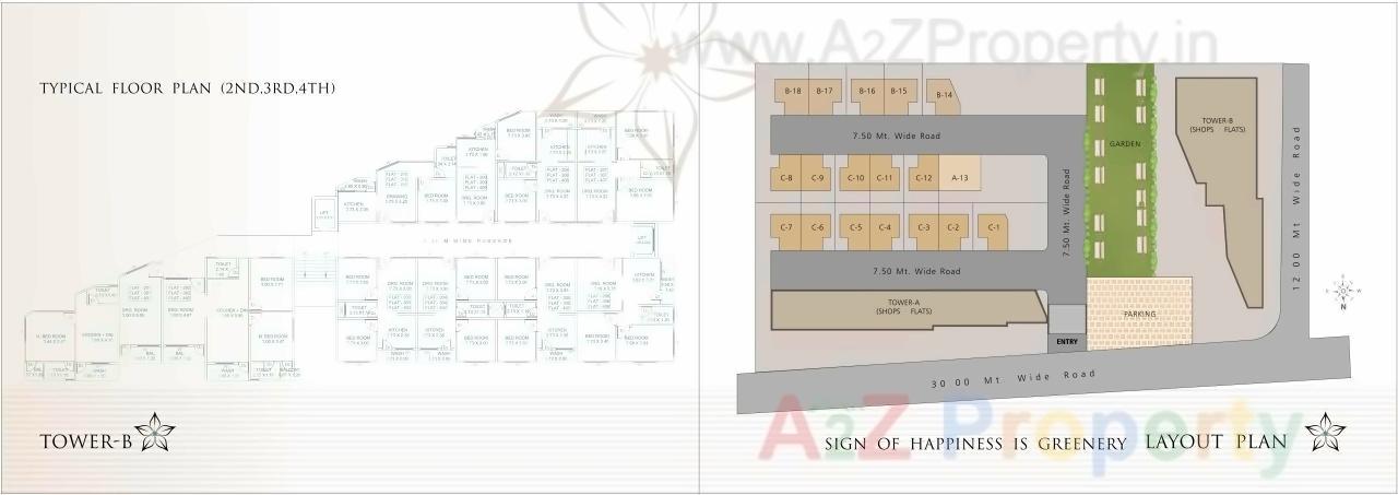 Layout of real estate project Ornate Townsville located at Jambuva, Vadodara, Gujarat