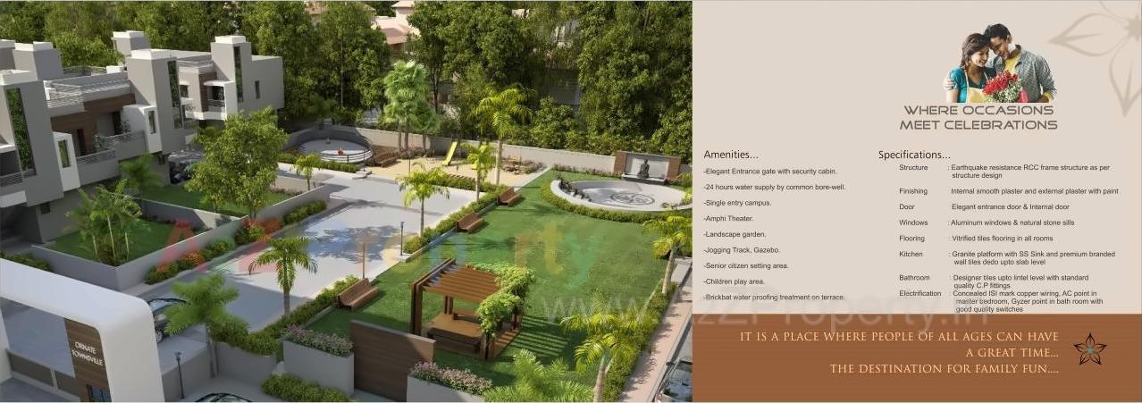3D Elevation of real estate project Ornate Townsville located at Jambuva, Vadodara, Gujarat
