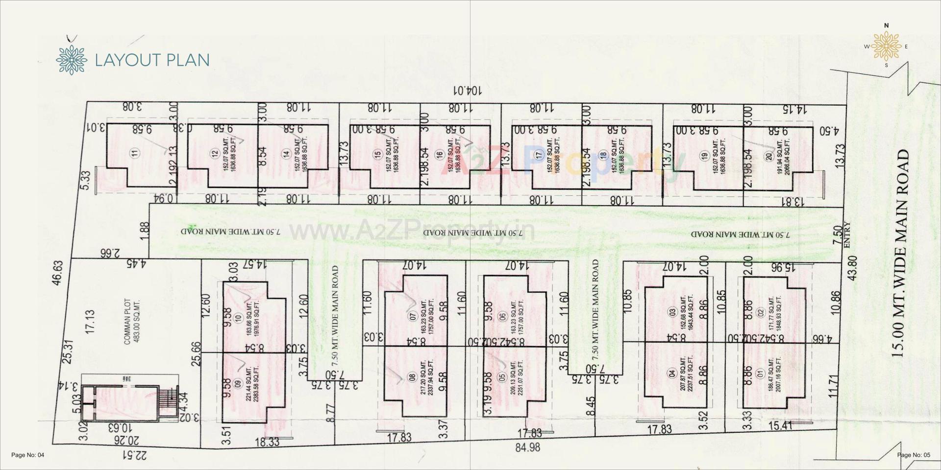 Layout of real estate project Paradise located at Bhayli, Vadodara, Gujarat