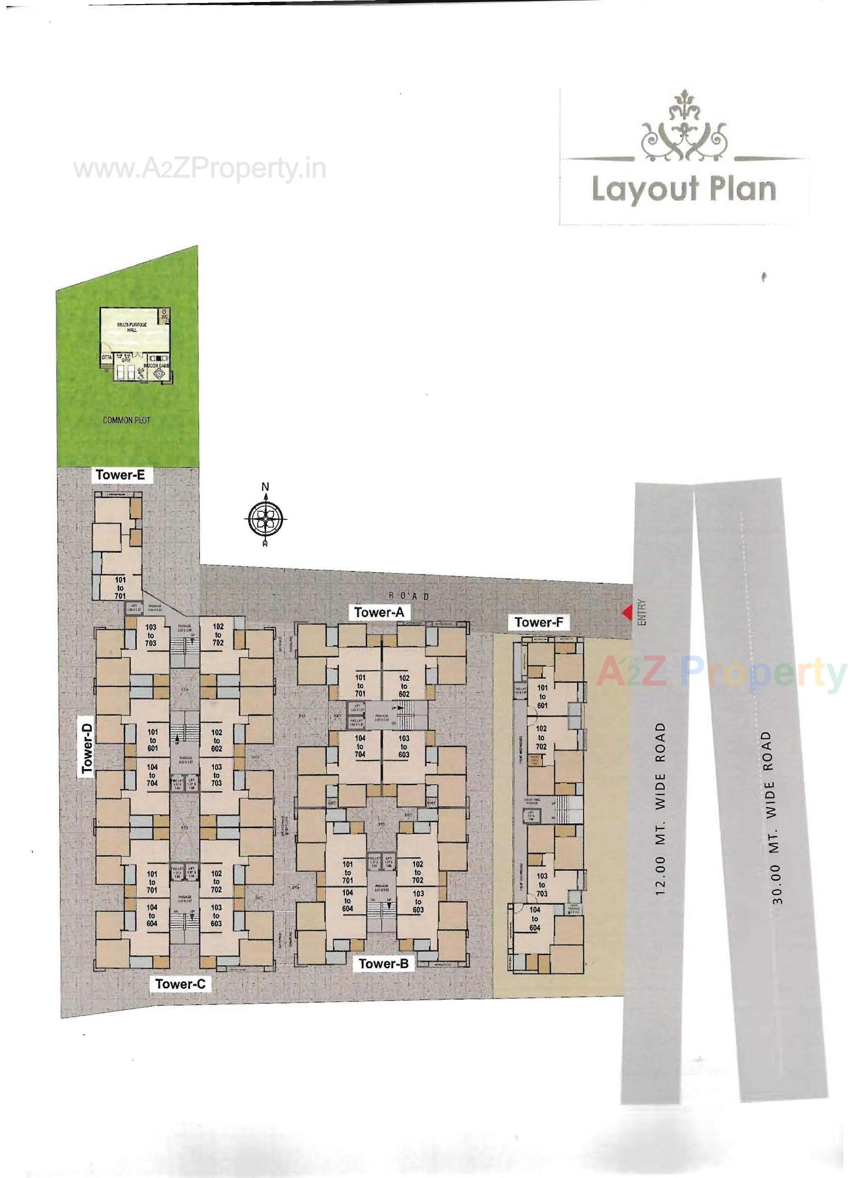 Layout of real estate project Param Bliss located at Bill, Vadodara, Gujarat