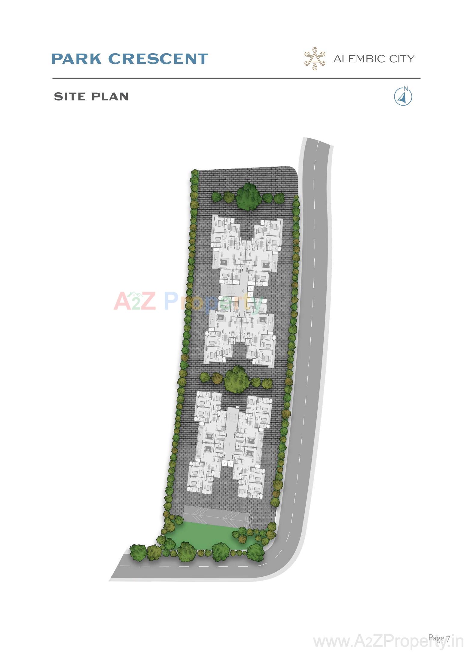 Layout of real estate project Park Crescent located at Gorwa, Vadodara, Gujarat