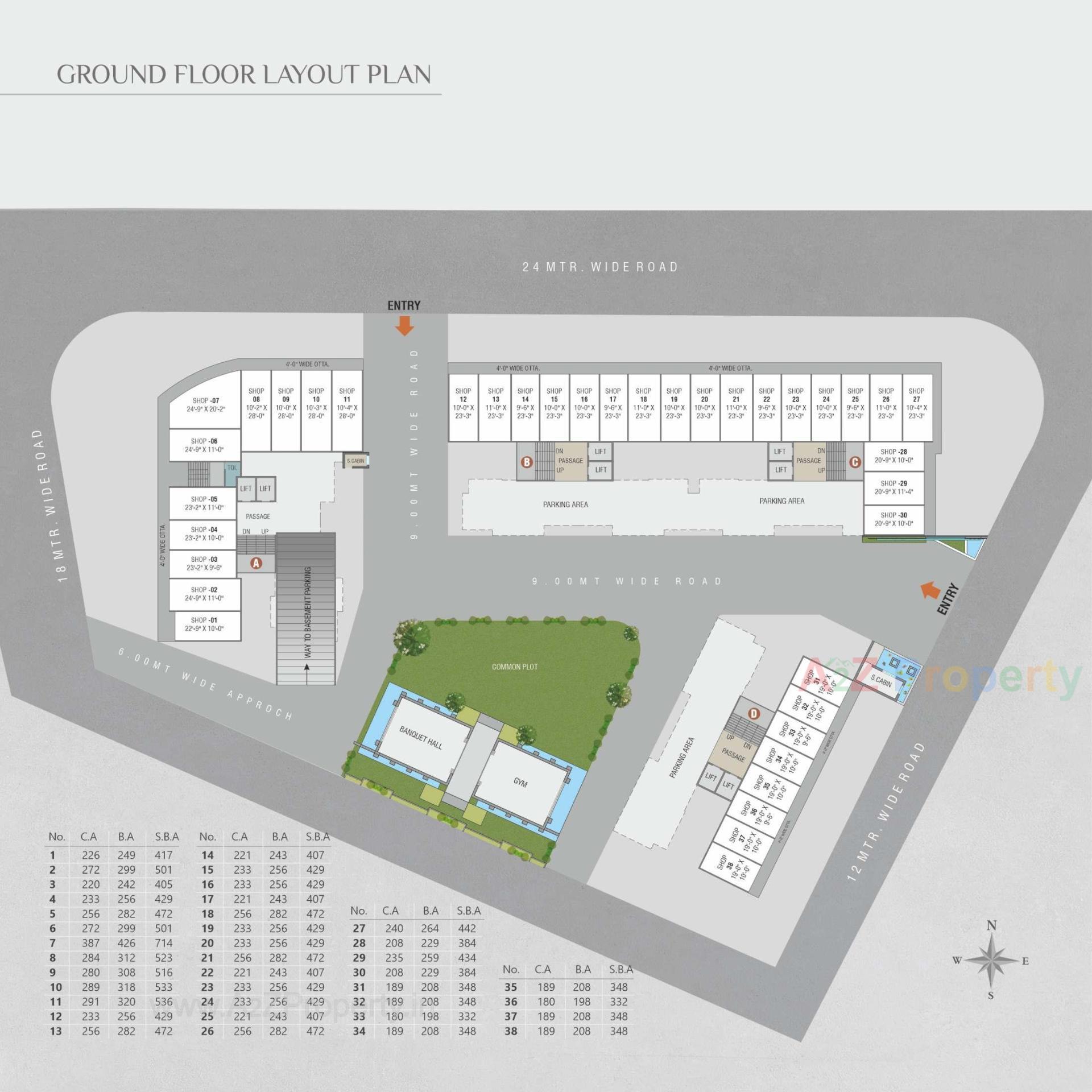 Layout of real estate project Park Heaven located at Gorwa, Vadodara, Gujarat