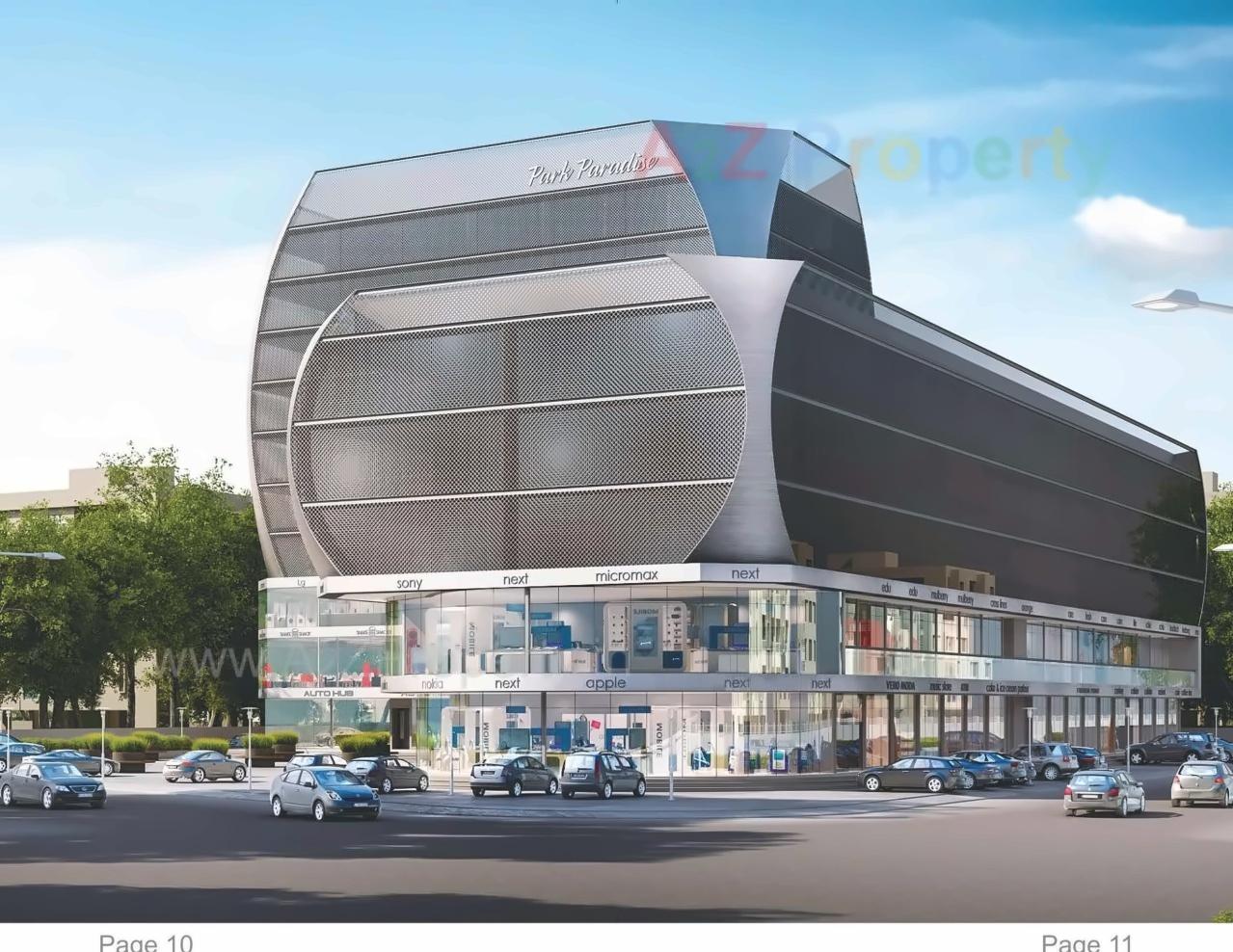 3D Elevation of real estate project Park Paradise located at Vadsar, Vadodara, Gujarat