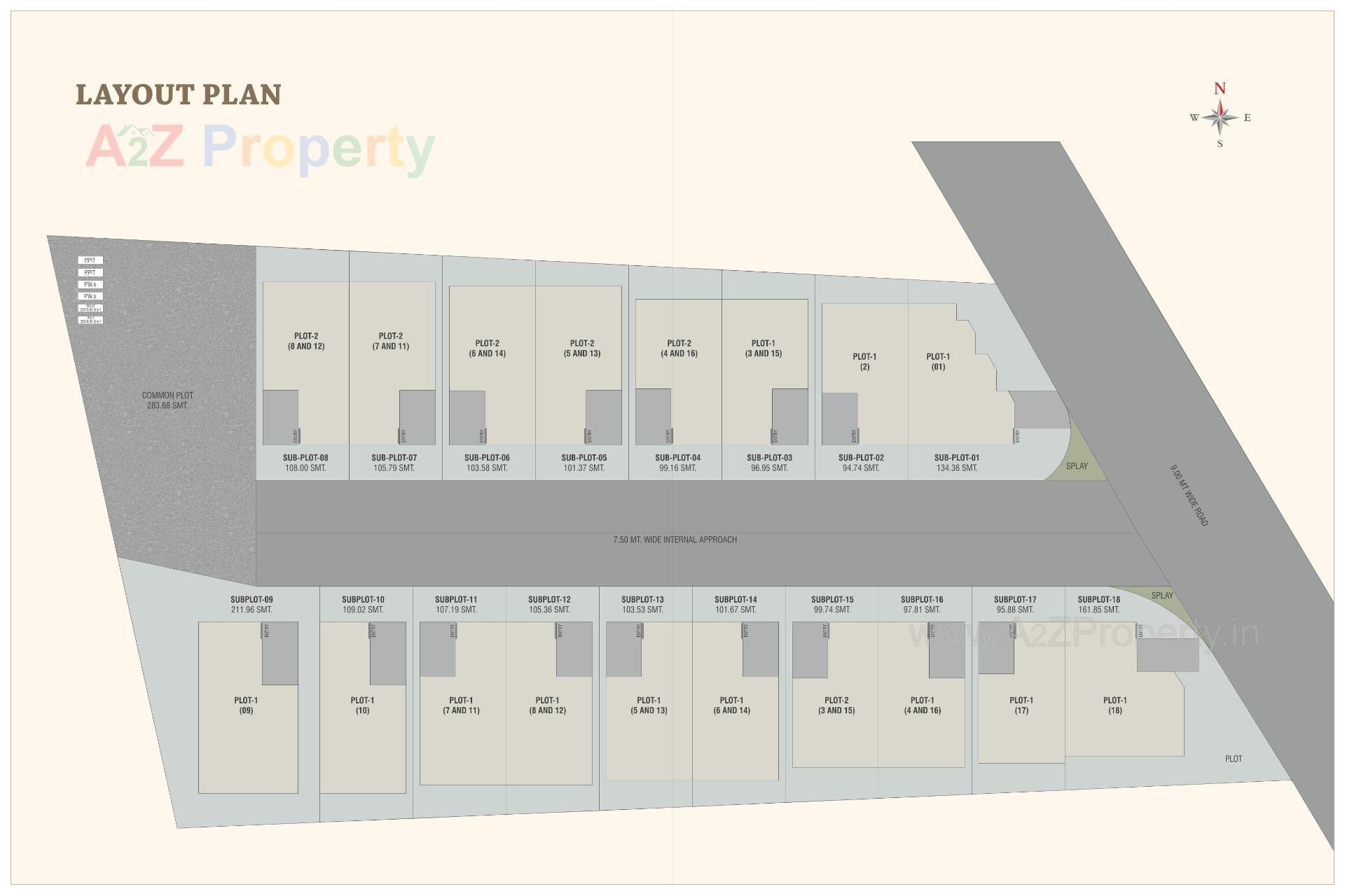 Layout of real estate project Park Royal located at Bil, Vadodara, Gujarat