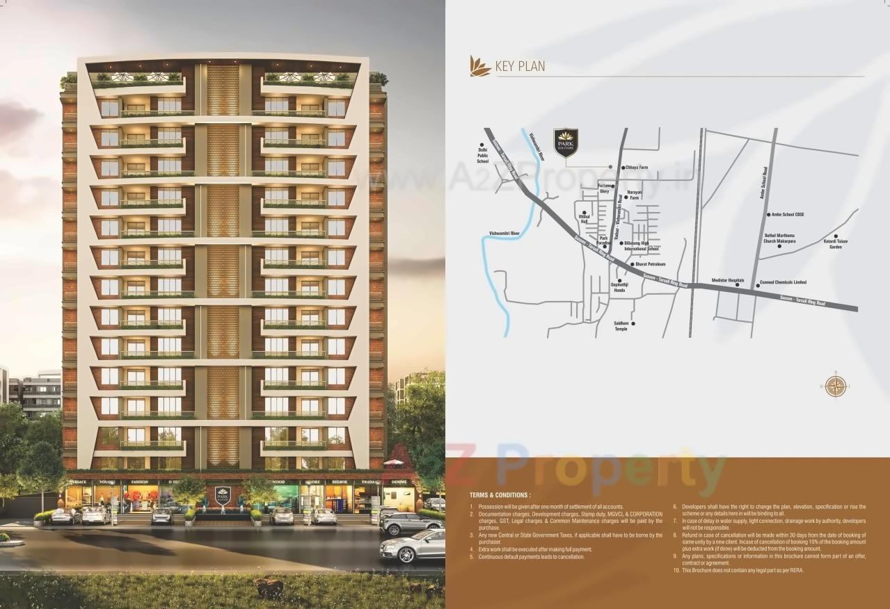 3D Elevation of real estate project Park Solitaire located at Vadsar, Vadodara, Gujarat