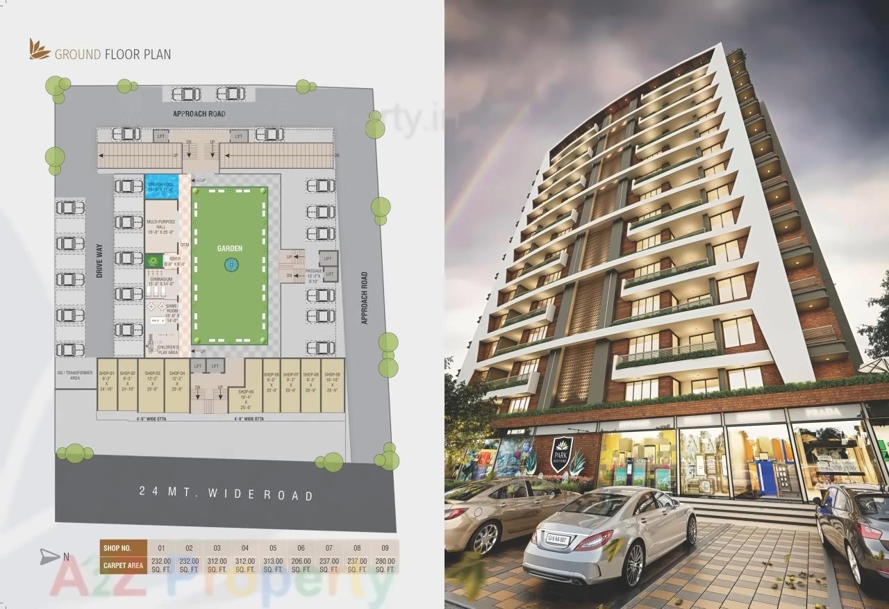 Layout of real estate project Park Solitaire located at Vadsar, Vadodara, Gujarat