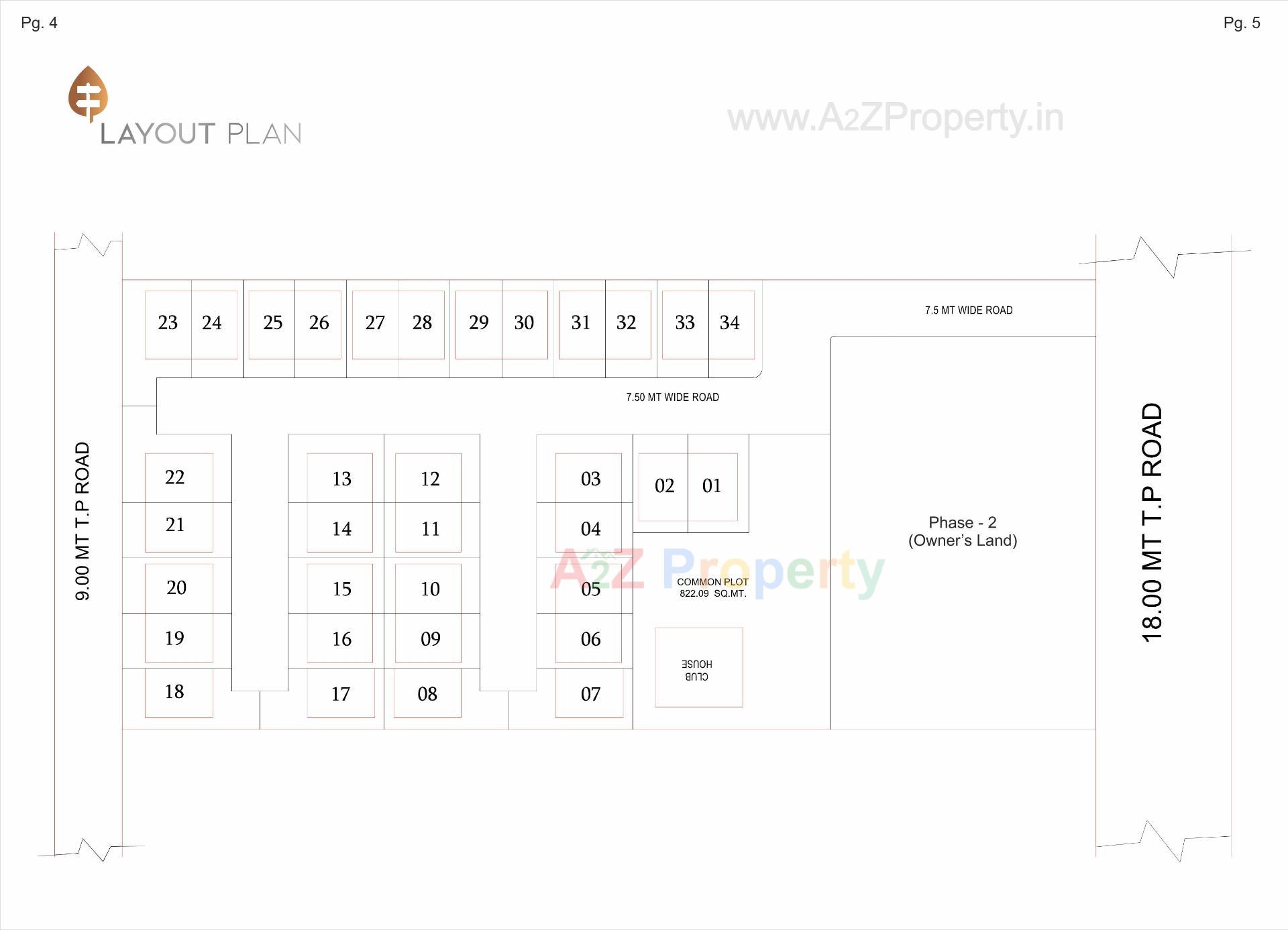 Layout of real estate project Park  Street located at Tarsali, Vadodara, Gujarat