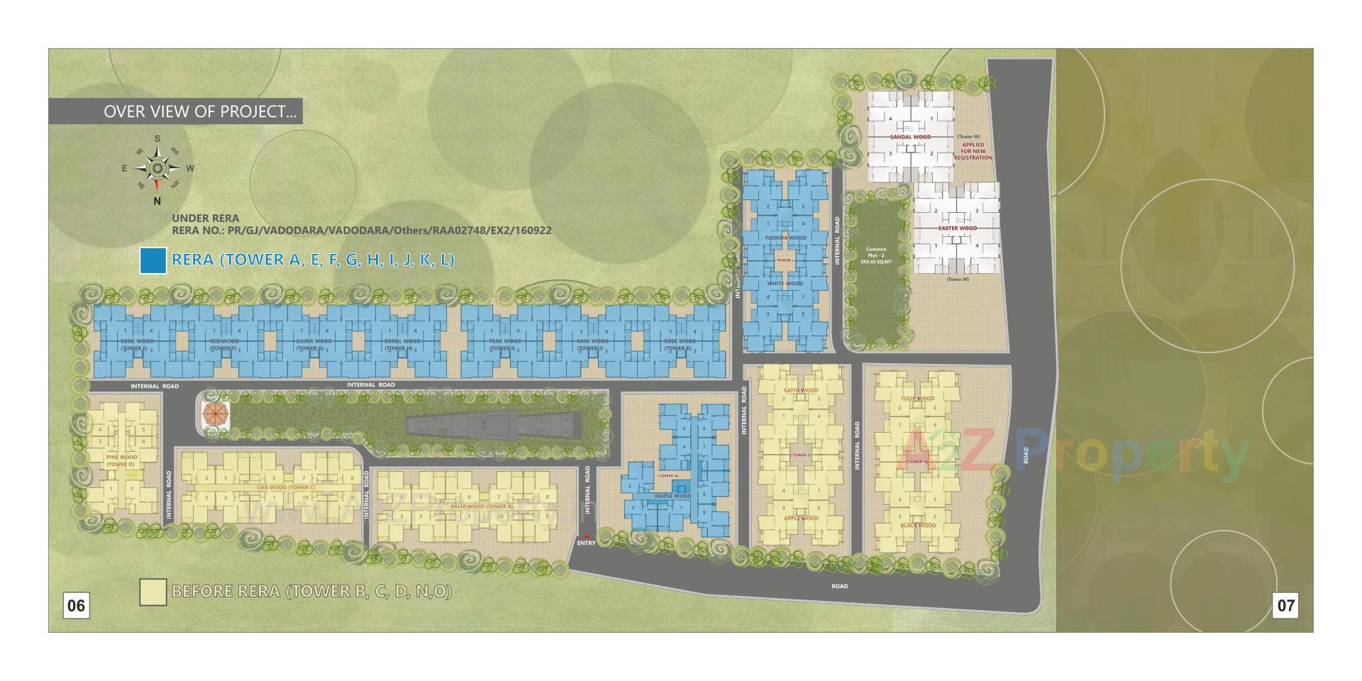 Layout of real estate project Parkwoods   Tower M located at Gorwa, Vadodara, Gujarat