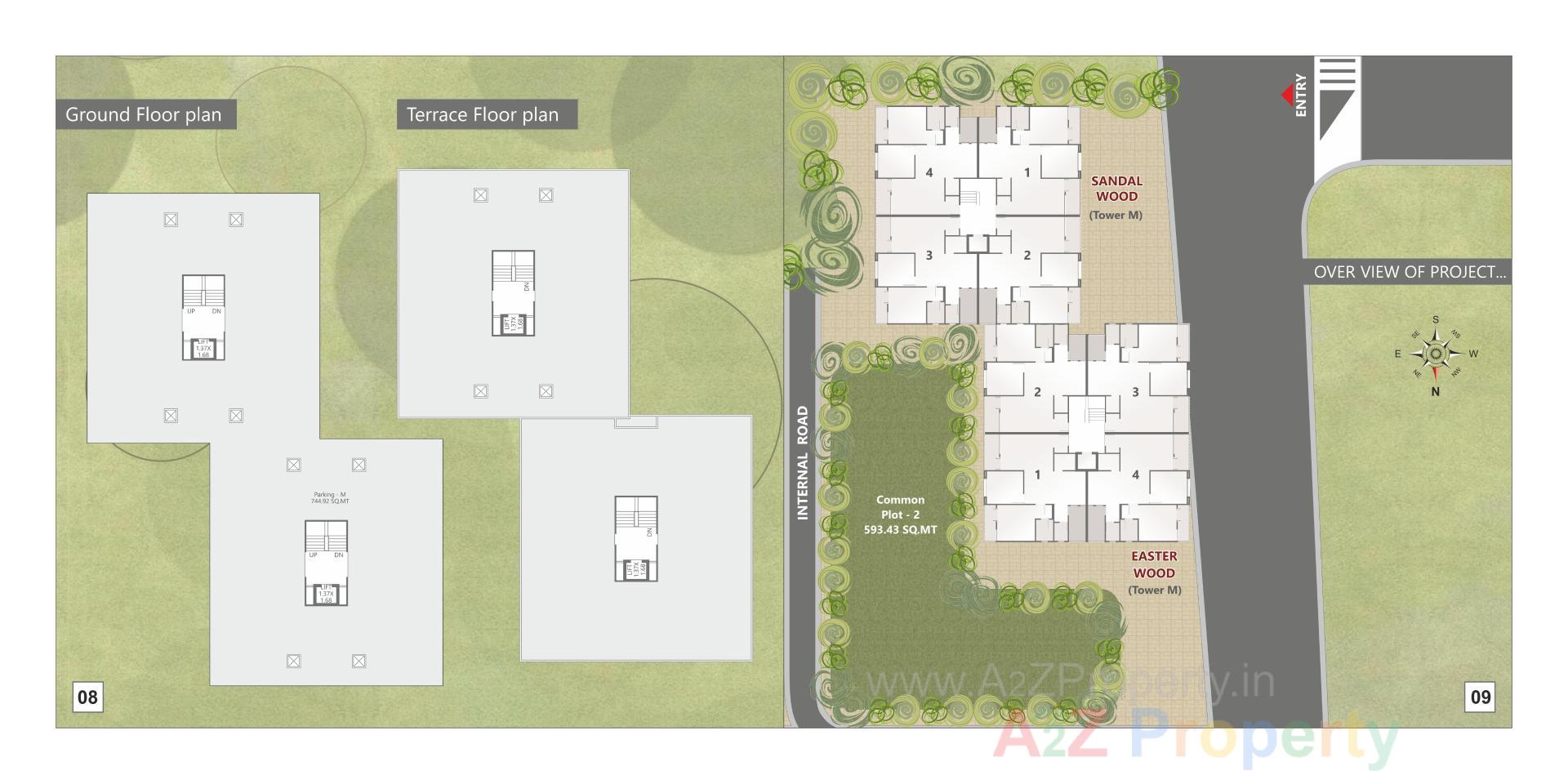 Layout of real estate project Parkwoods   Tower M located at Gorwa, Vadodara, Gujarat