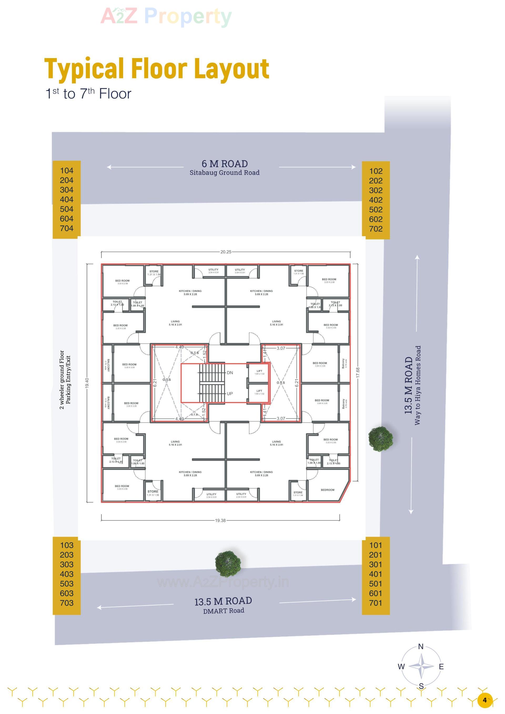 Layout of real estate project Parshwa Hiya Harmony located at Manjalpur, Vadodara, Gujarat