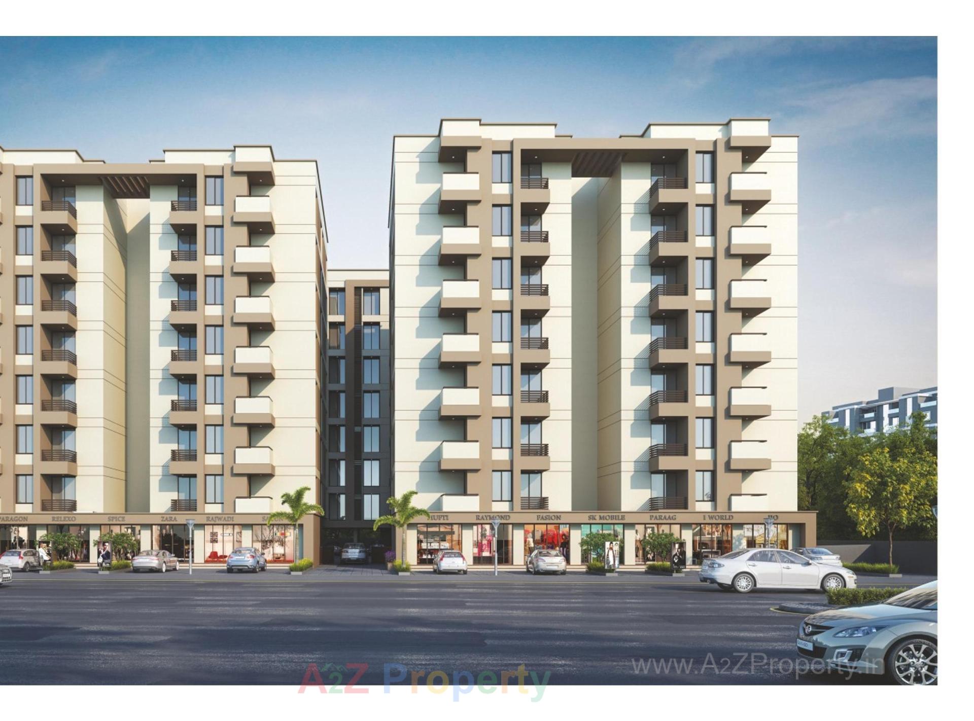 3D Elevation of real estate project Pearl Heights located at City, Vadodara, Gujarat