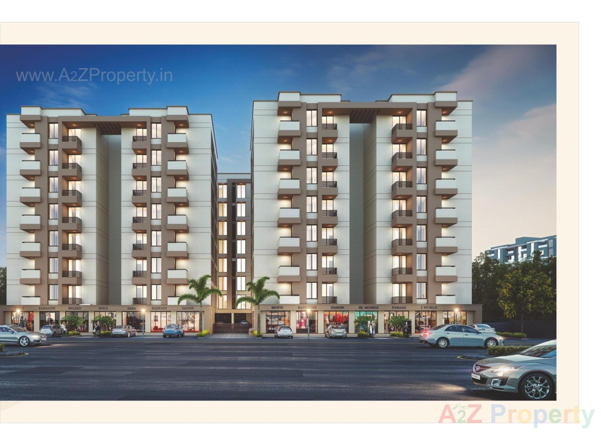 3D Elevation of real estate project Pearl Heights located at City, Vadodara, Gujarat
