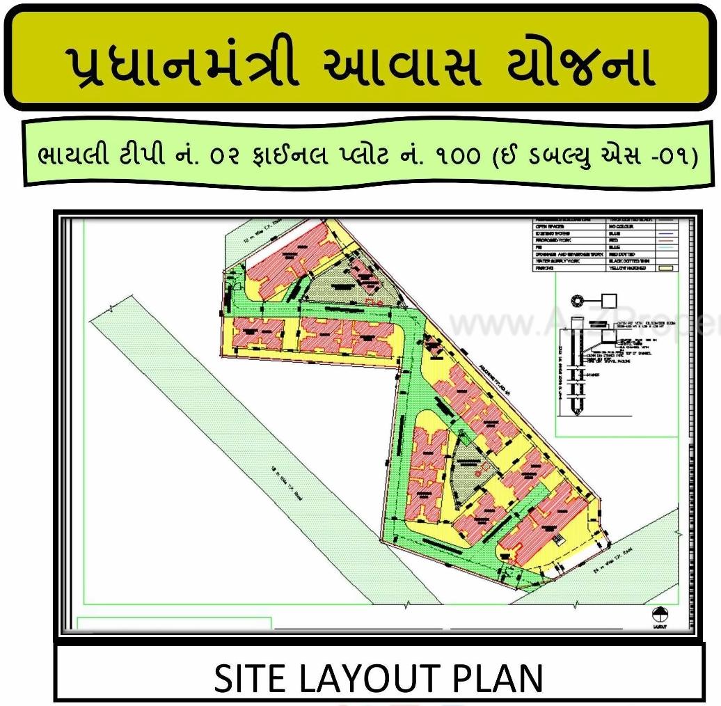 Layout of real estate project Pmay Bhayli 274 Ews Ii located at Bhayli, Vadodara, Gujarat