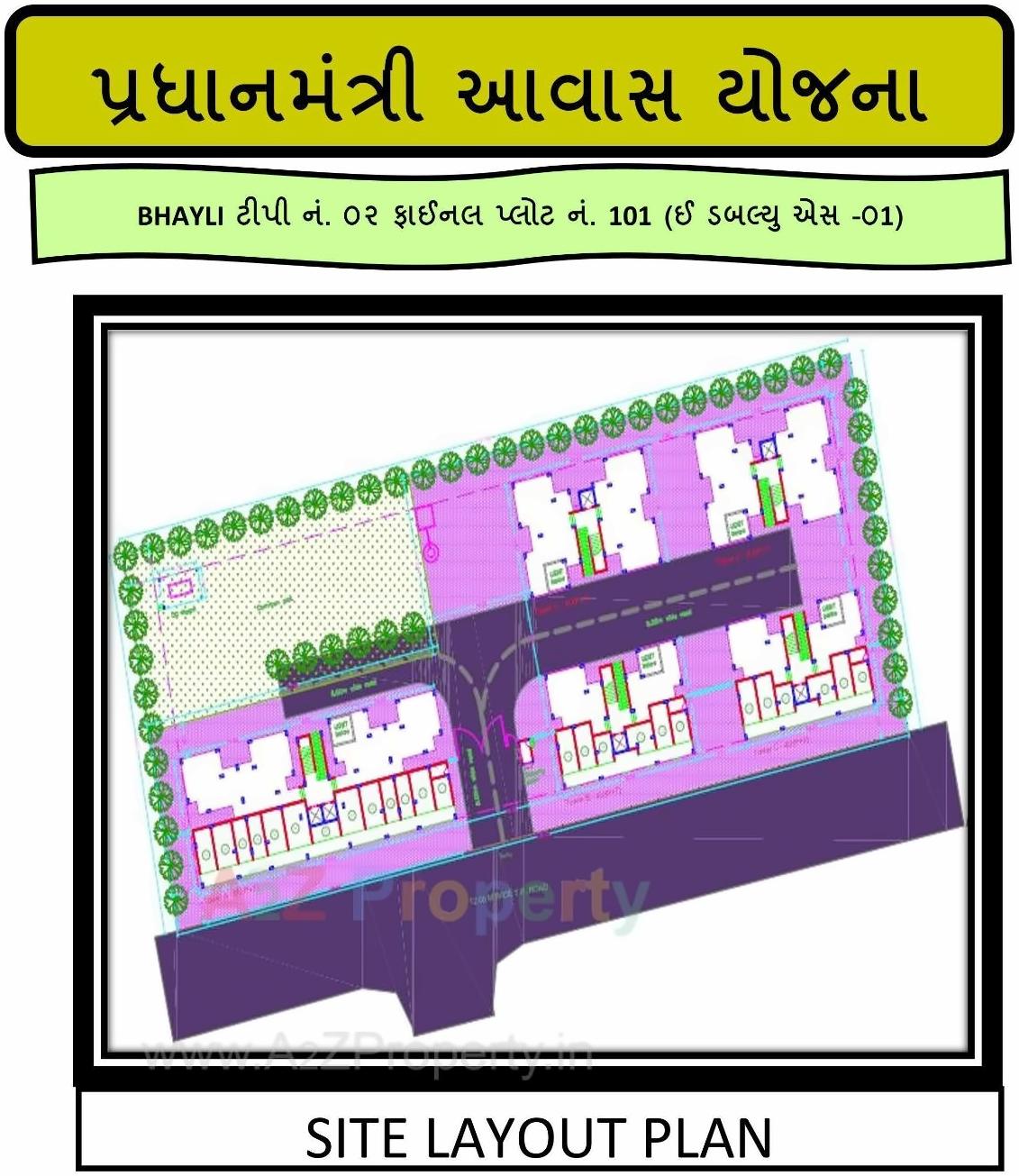 Layout of real estate project Pmay Bhayli 306 Ews Fp 10 located at Vadodara, Vadodara, Gujarat