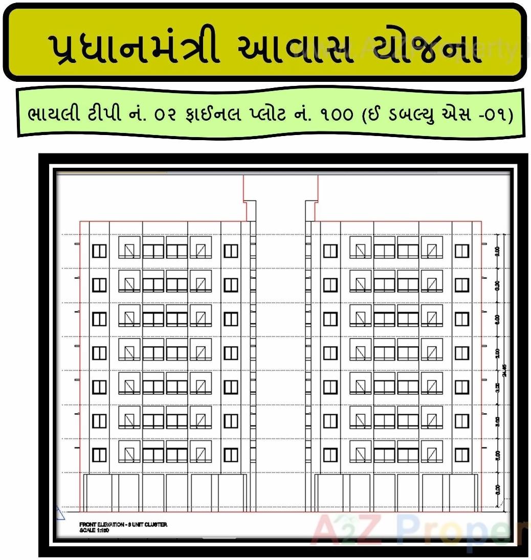 Layout of real estate project Pmay Bhayli 360 Ews Fp 100 located at Bhayli, Vadodara, Gujarat