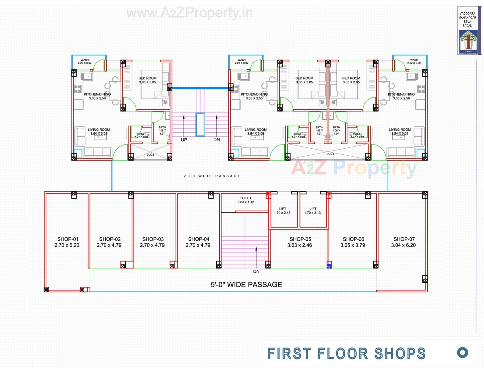 Layout of real estate project Pmay, Ews 2, Tp 02, Fp 105, Subhanpura located at Subhanpura, Vadodara, Gujarat