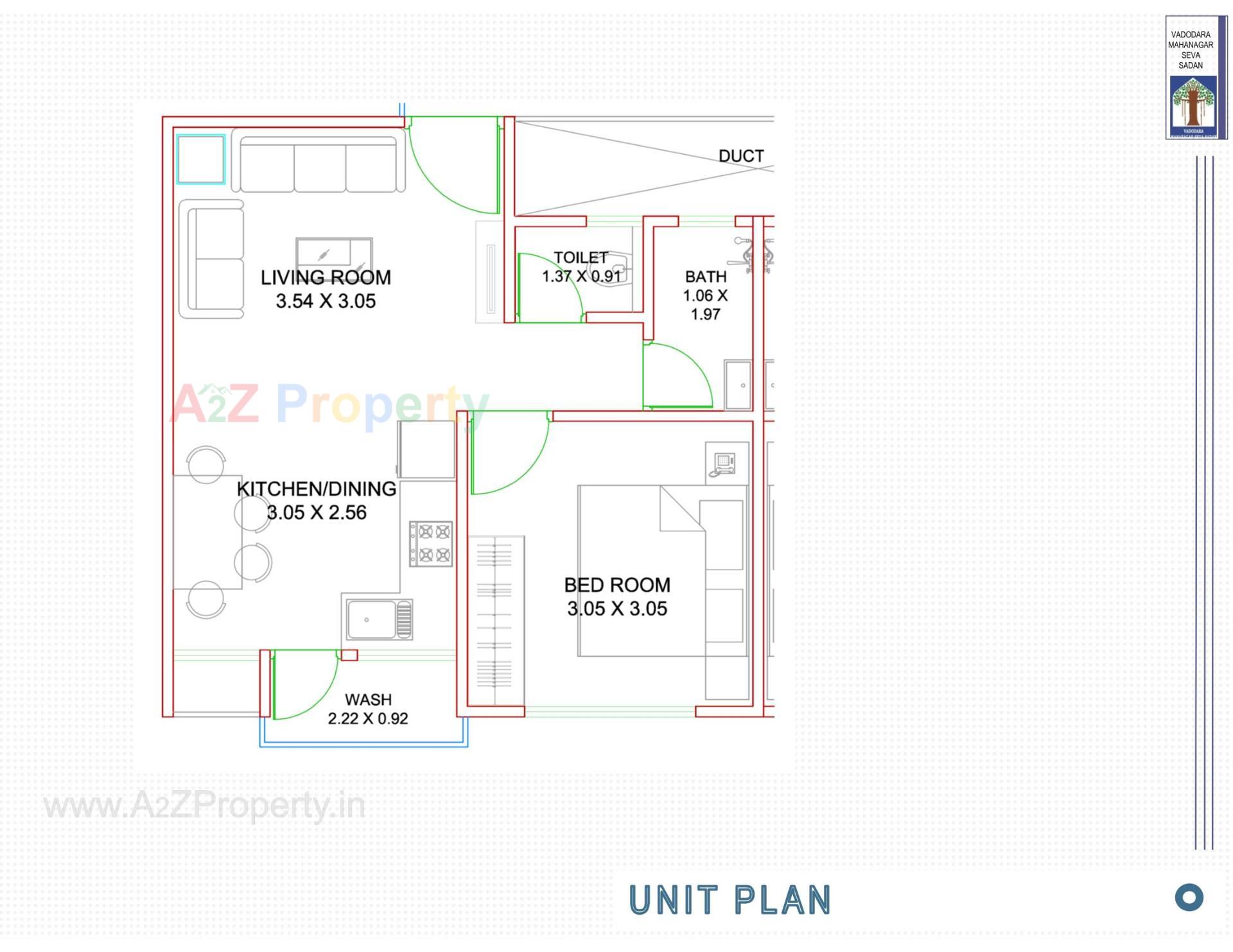 Layout of real estate project Pmay, Ews 2, Tp 02, Fp 105, Subhanpura located at Subhanpura, Vadodara, Gujarat