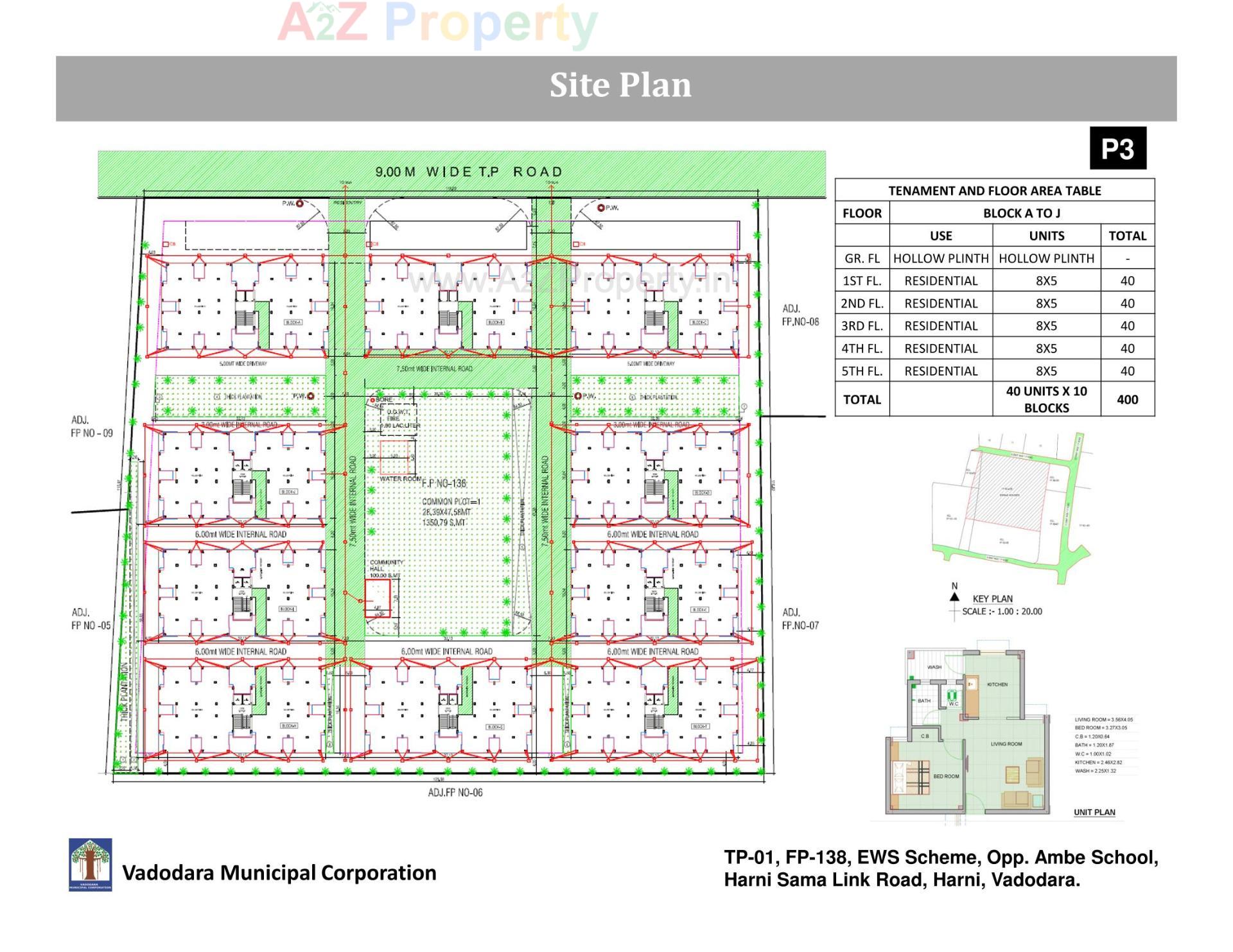 Layout of real estate project Pmay, Ews, Tp 01, Fp 138, Harni located at Harni, Vadodara, Gujarat