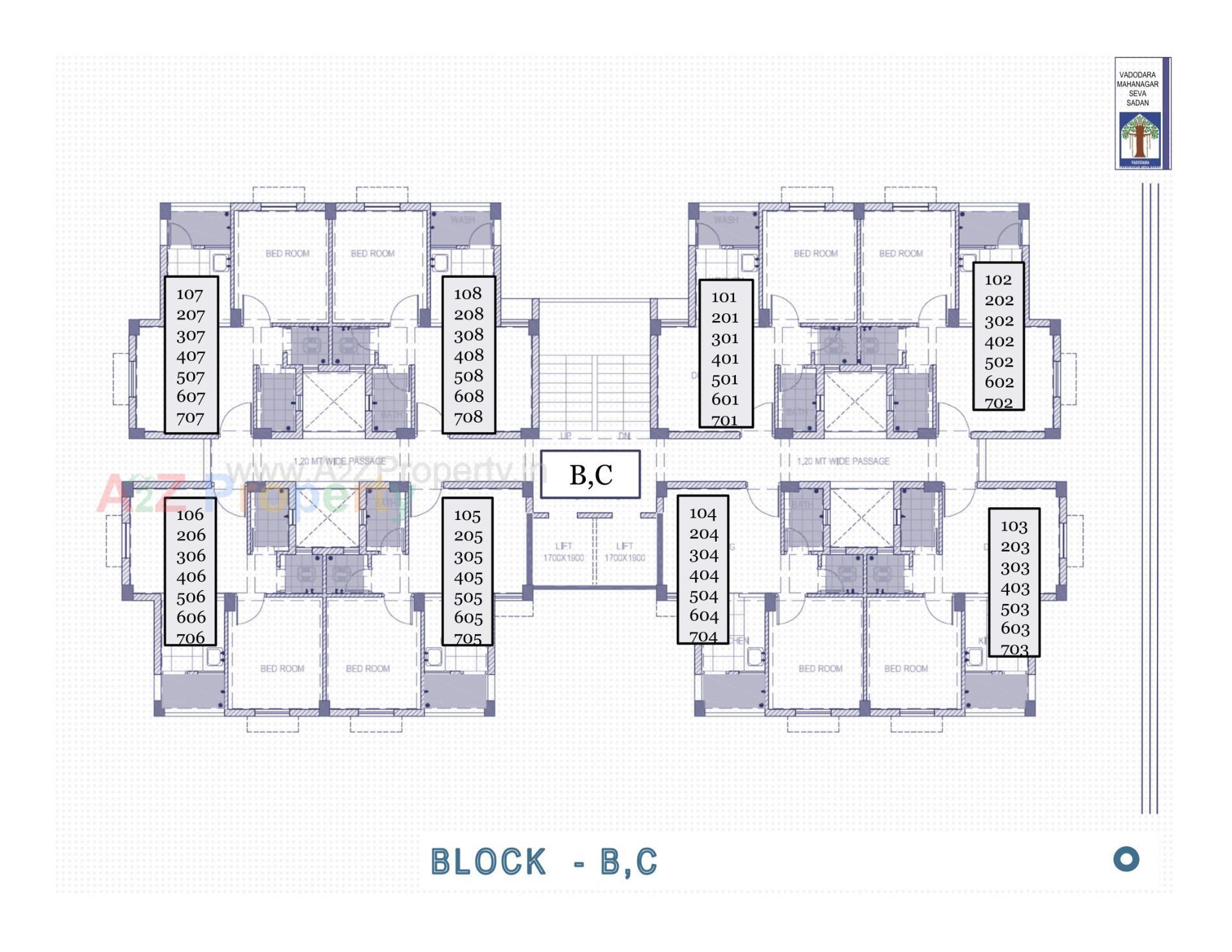 Layout of real estate project Pmay, Ews, Tp 01, Fp 125, Gotri located at Gotri, Vadodara, Gujarat