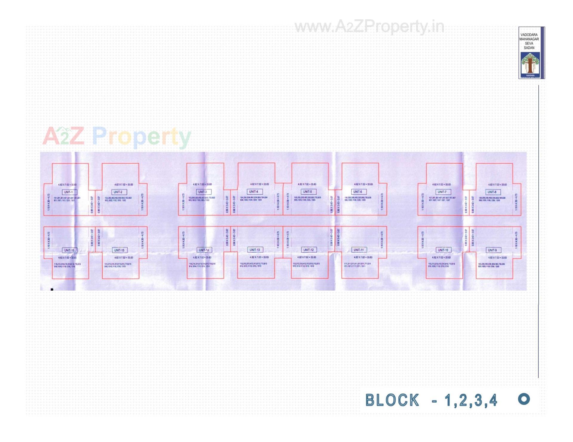 Layout of real estate project Pmay, Ews, Tp 28, Fp 152/1+152/2, R S 585/1 Atladra located at Atladra, Vadodara, Gujarat