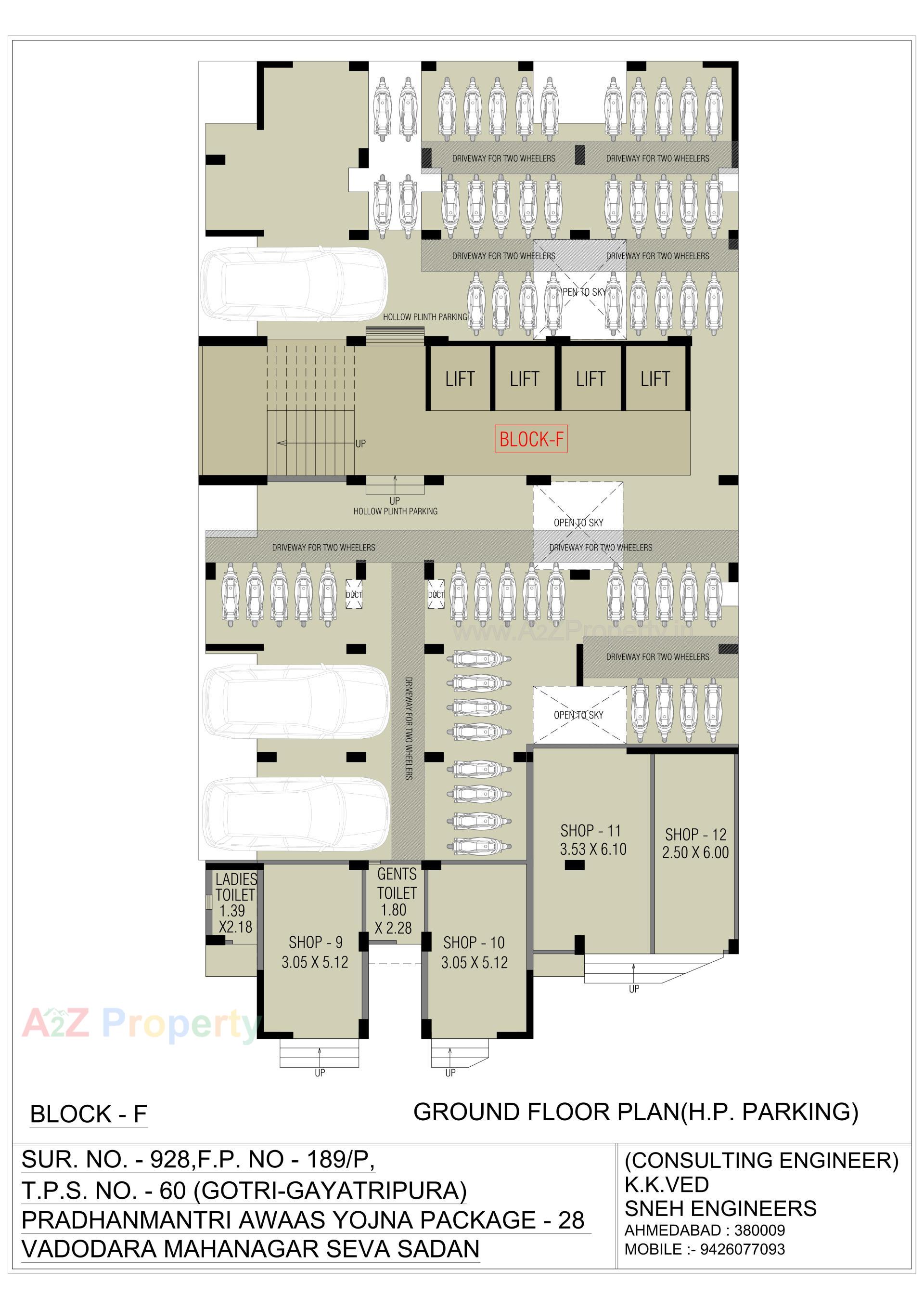 Layout of real estate project Pmay, Ews, Tp 60, Fp 189, Gotri located at Gotri, Vadodara, Gujarat