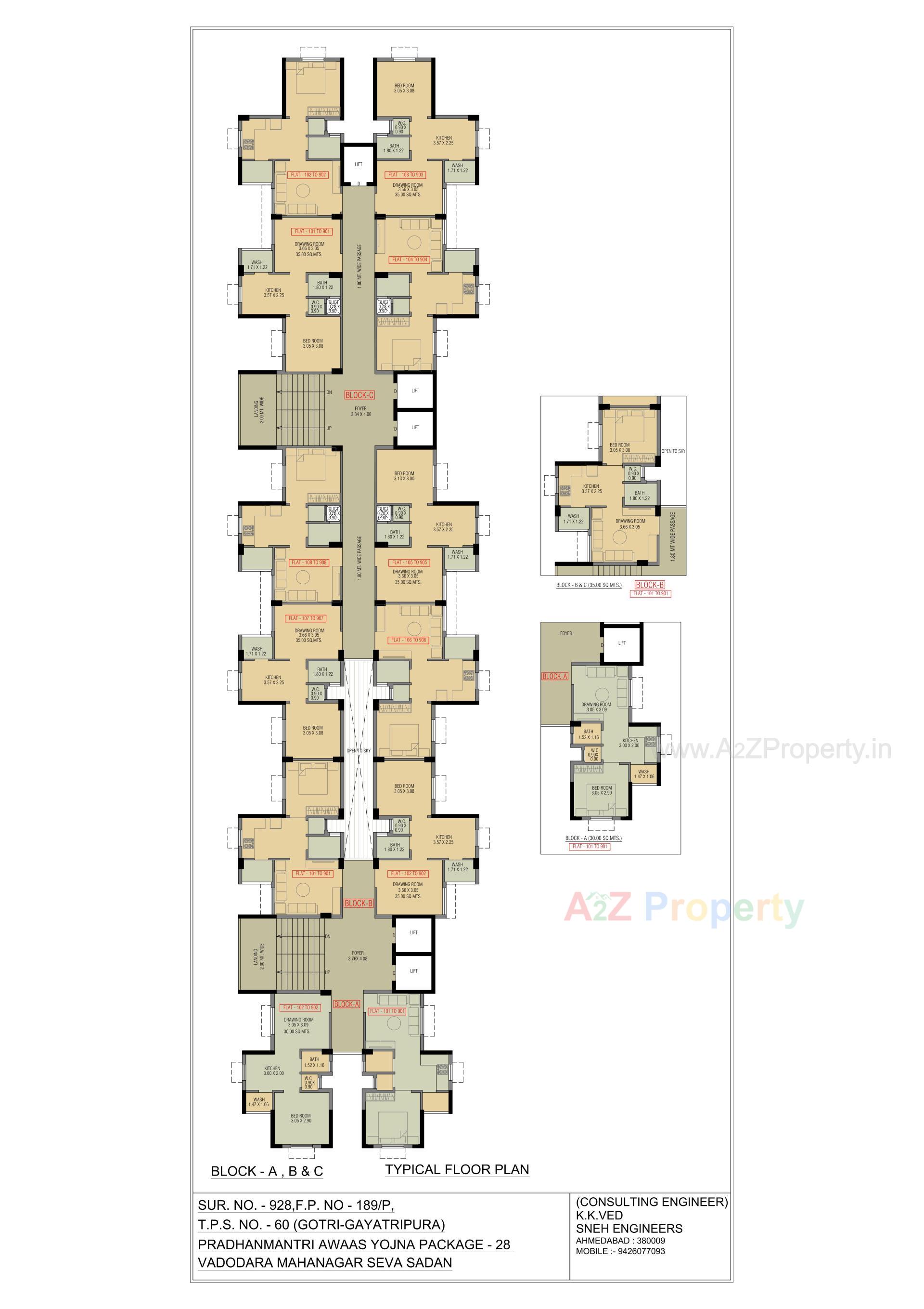 Layout of real estate project Pmay, Ews, Tp 60, Fp 189, Gotri located at Gotri, Vadodara, Gujarat