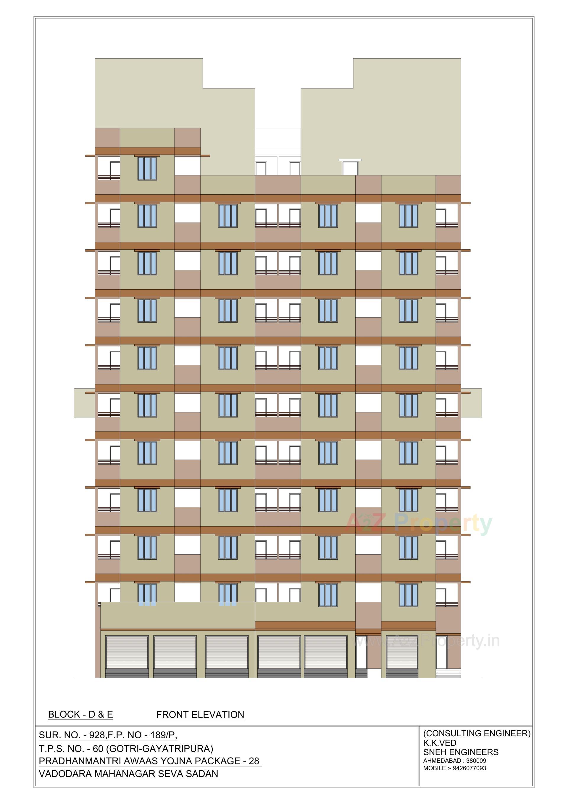 Layout of real estate project Pmay, Ews, Tp 60, Fp 189, Gotri located at Gotri, Vadodara, Gujarat