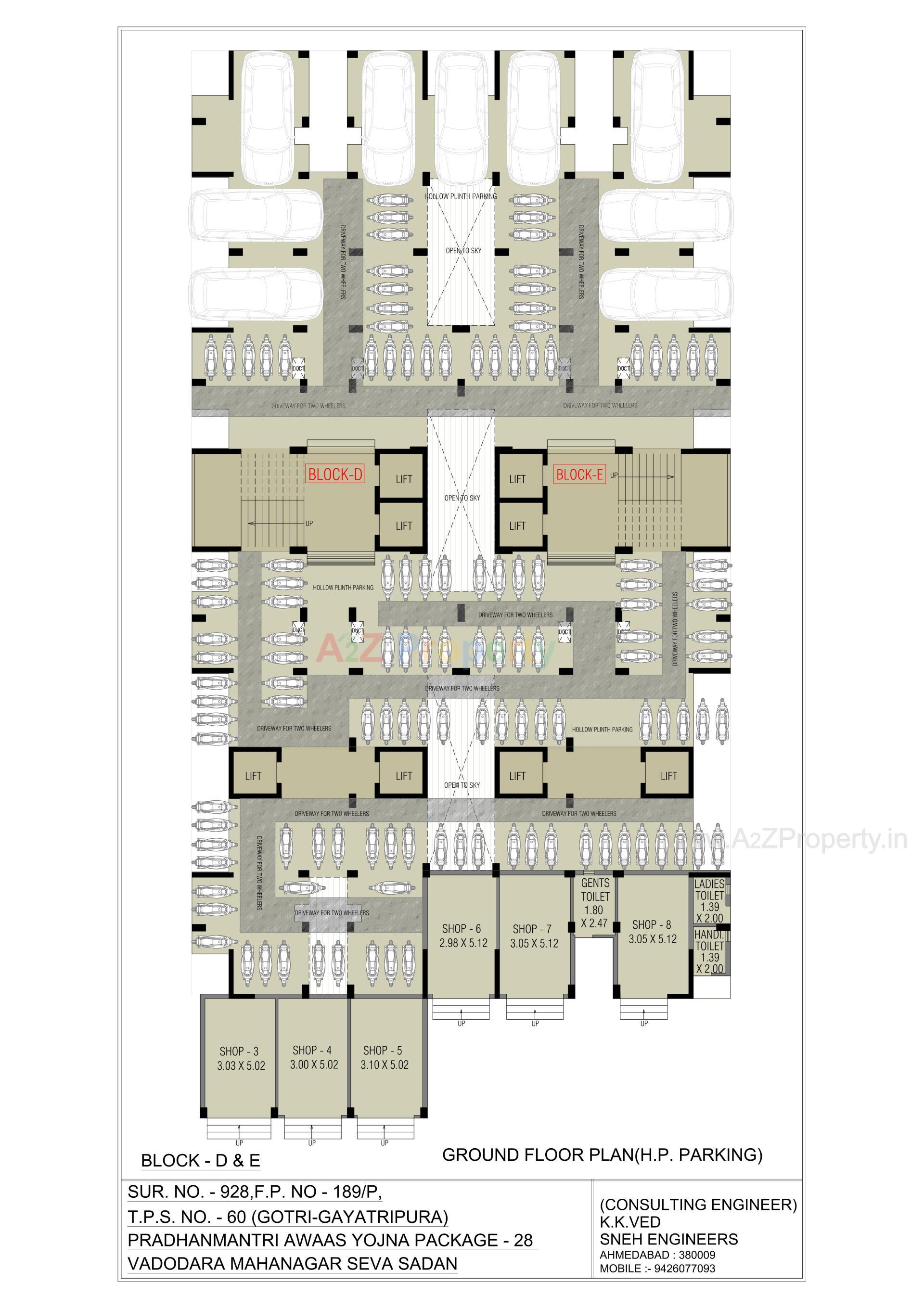 Layout of real estate project Pmay, Ews, Tp 60, Fp 189, Gotri located at Gotri, Vadodara, Gujarat
