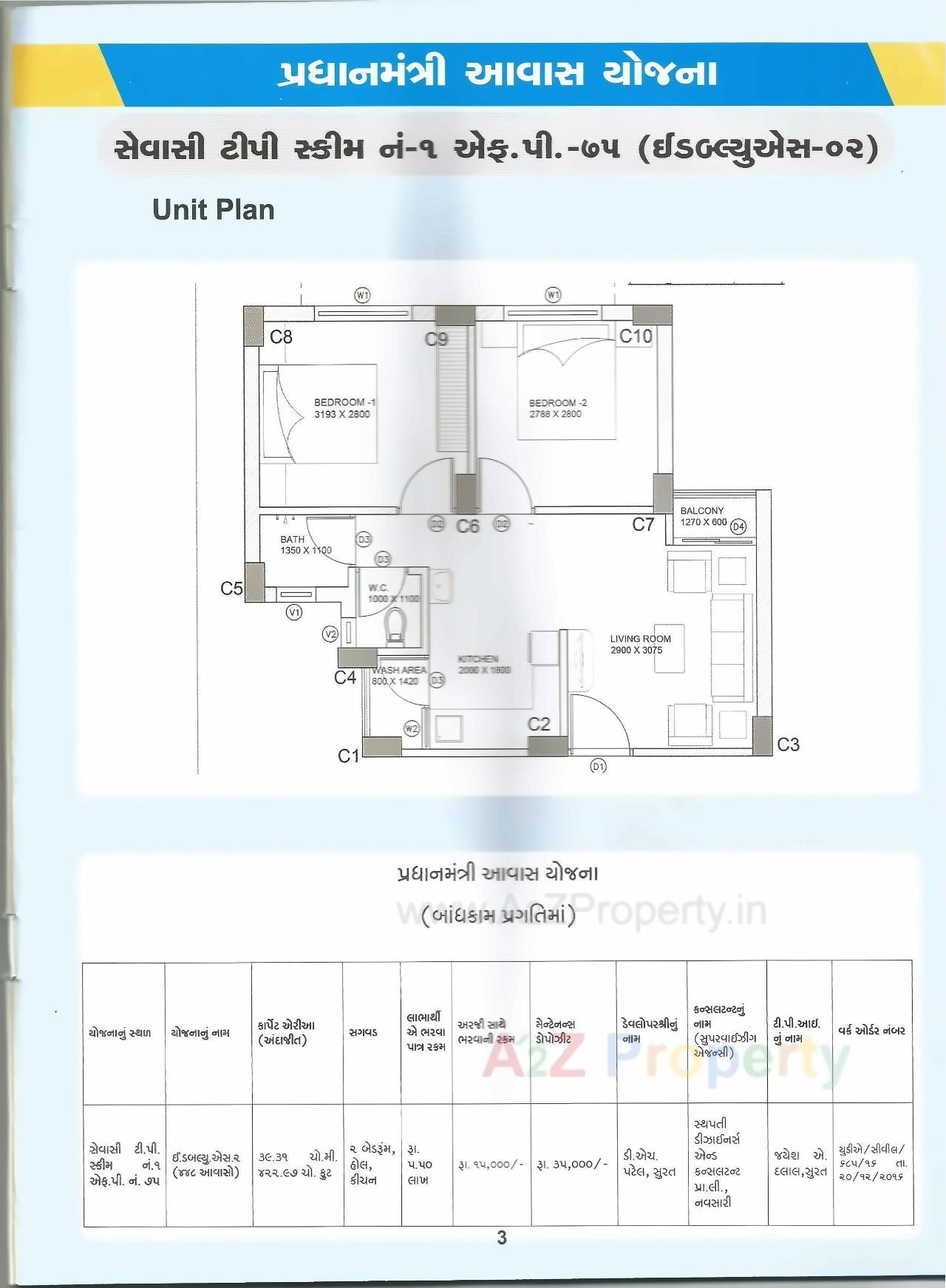 Layout of real estate project Pmay Sewasi F P located at Sevasi, Vadodara, Gujarat