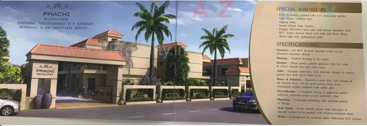 3D Elevation of real estate project Prachi Bunglows located at Maretha, Vadodara, Gujarat
