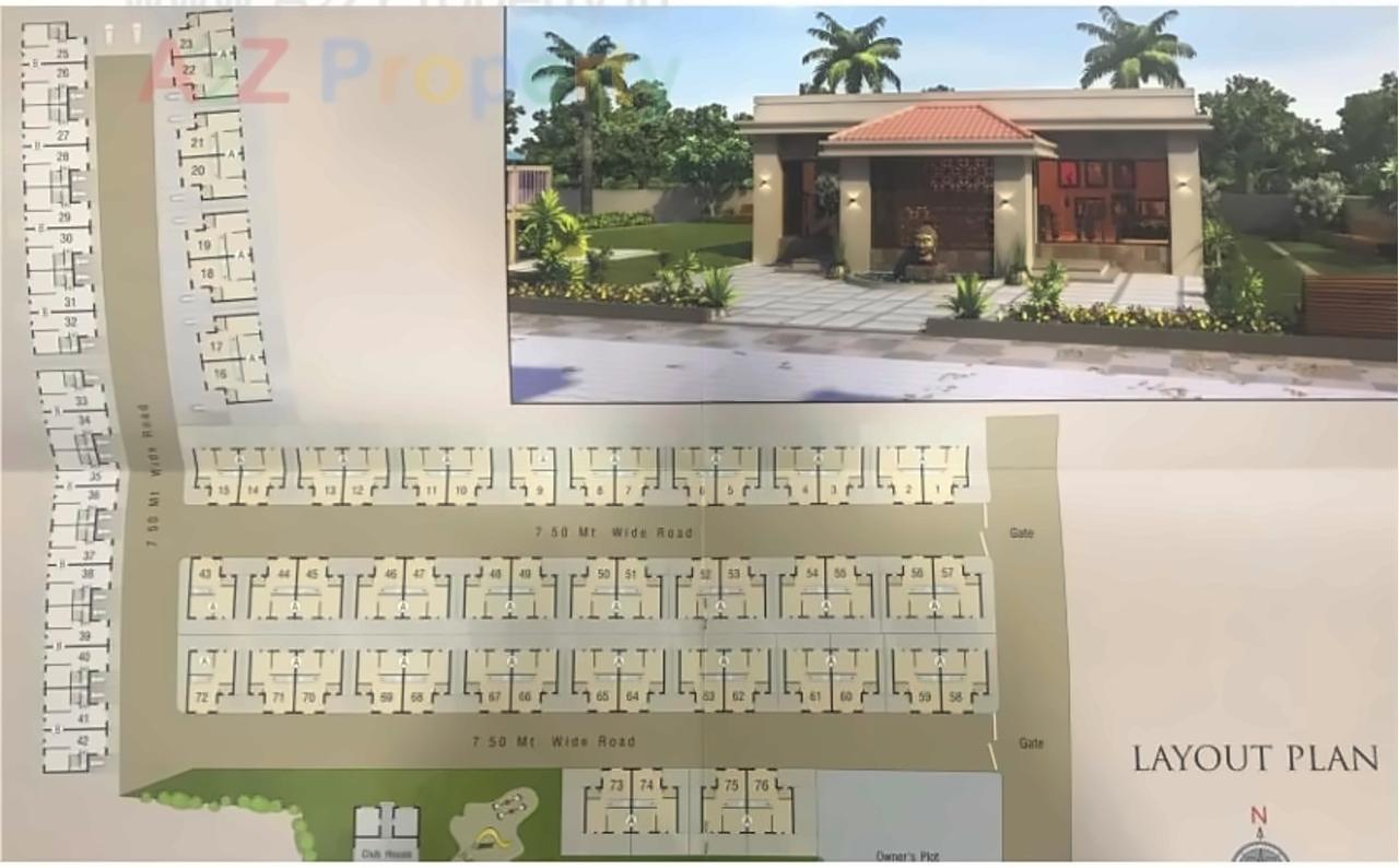 Layout of real estate project Prachi Bunglows located at Maretha, Vadodara, Gujarat