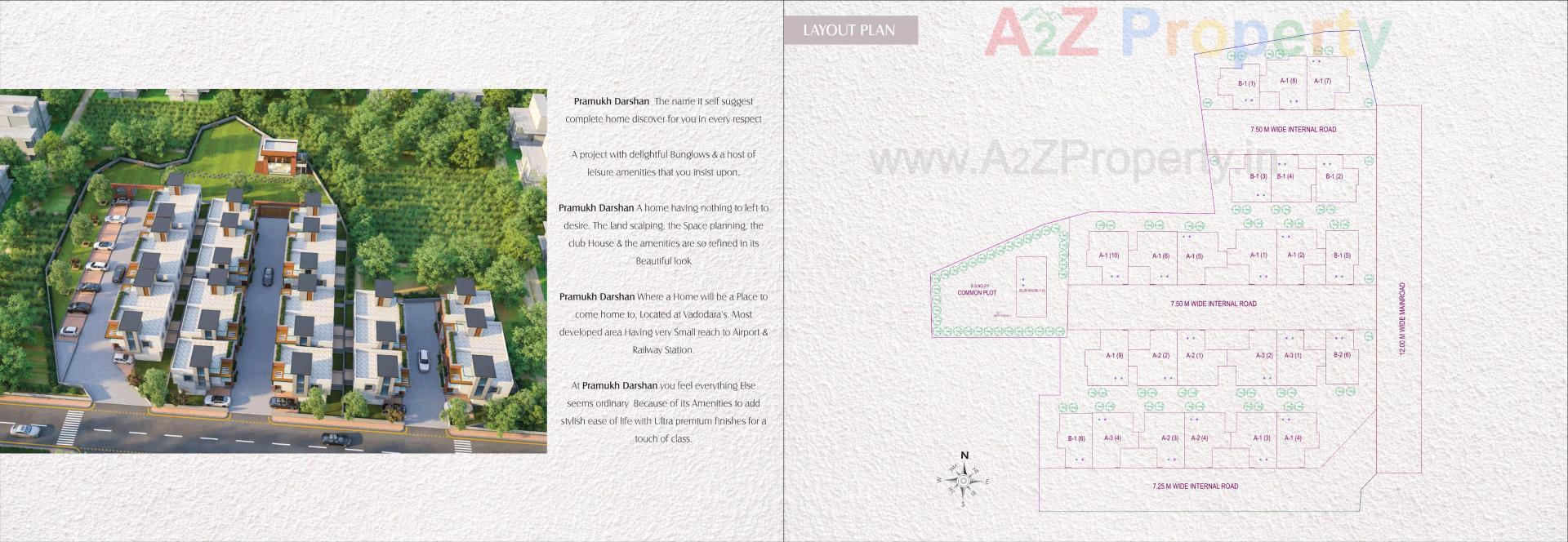 Layout of real estate project Pramukh Darshan located at Danteshwar, Vadodara, Gujarat