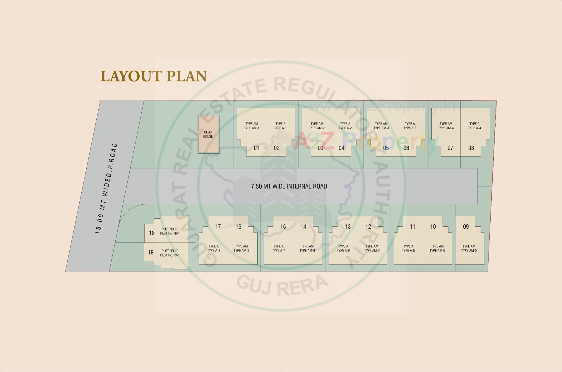 Layout of real estate project Pramukh Villa located at Chansad, Vadodara, Gujarat