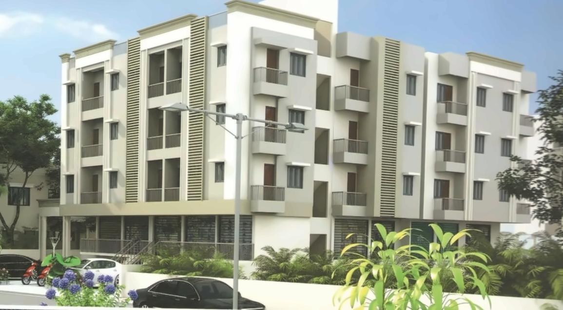 3D Elevation of real estate project Pranami Complex located at Kasba, Vadodara, Gujarat