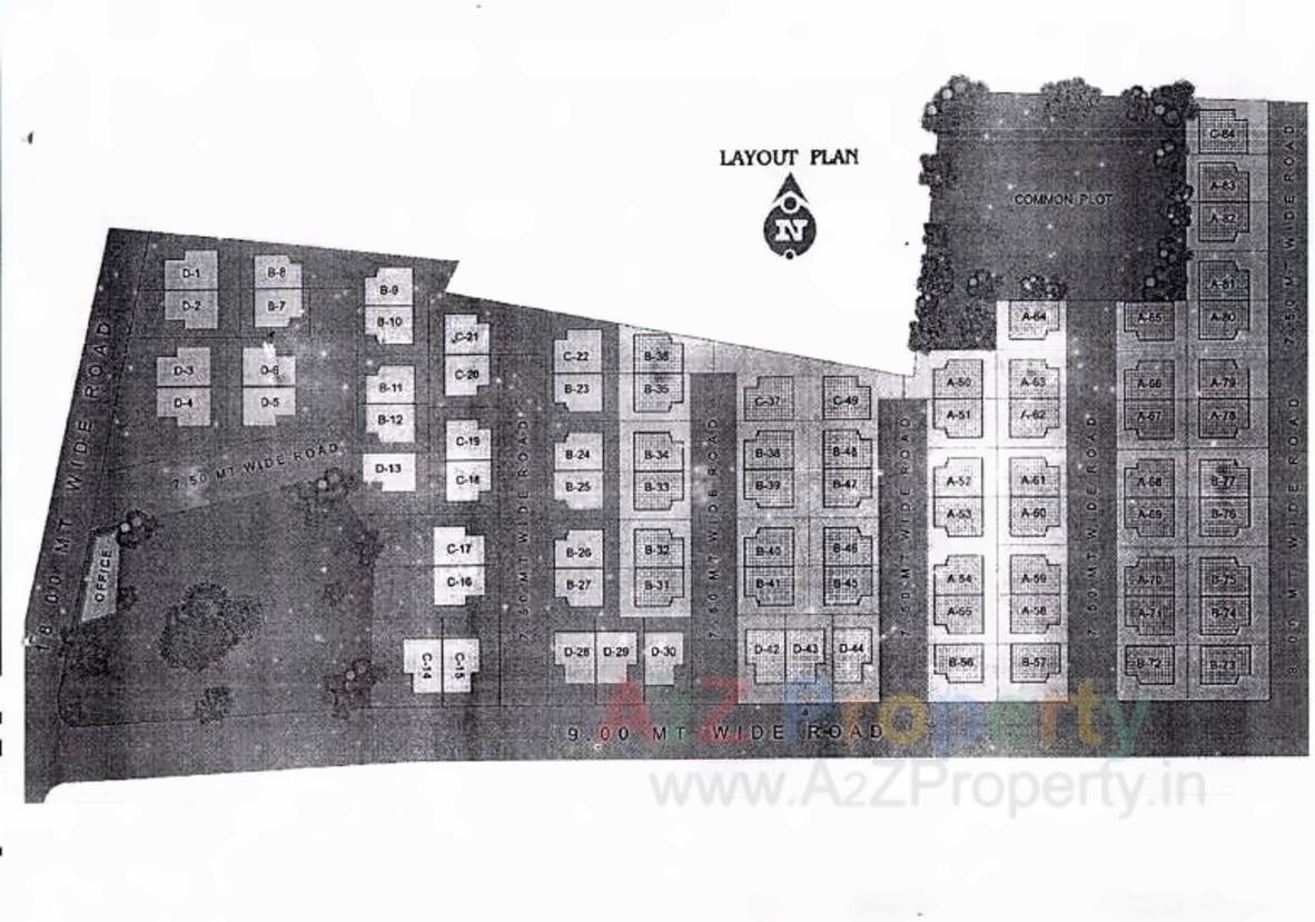 Layout of real estate project Pranav Bungalows located at Bapod, Vadodara, Gujarat