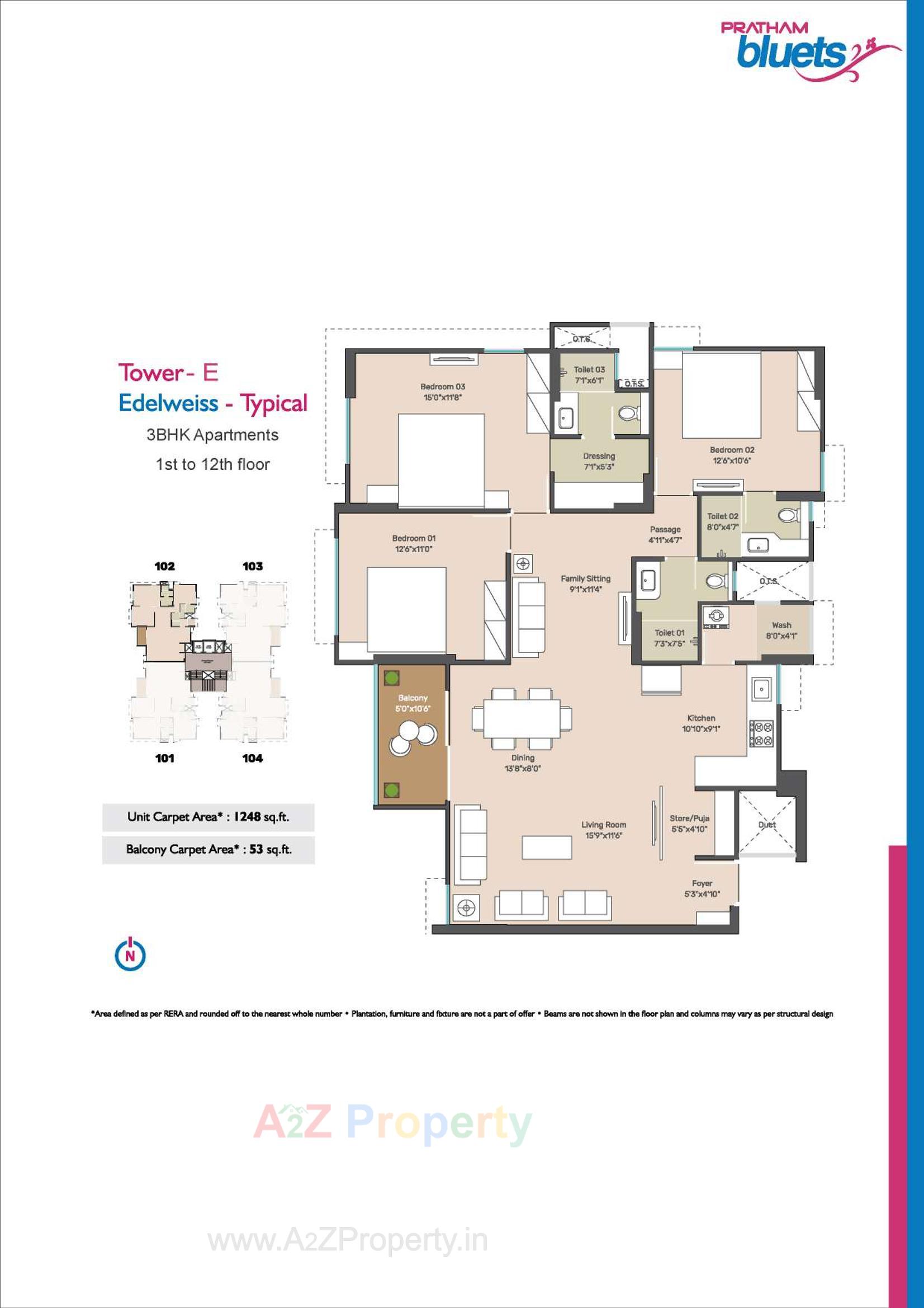 Layout of real estate project Pratham Bluets located at Gotri, Vadodara, Gujarat
