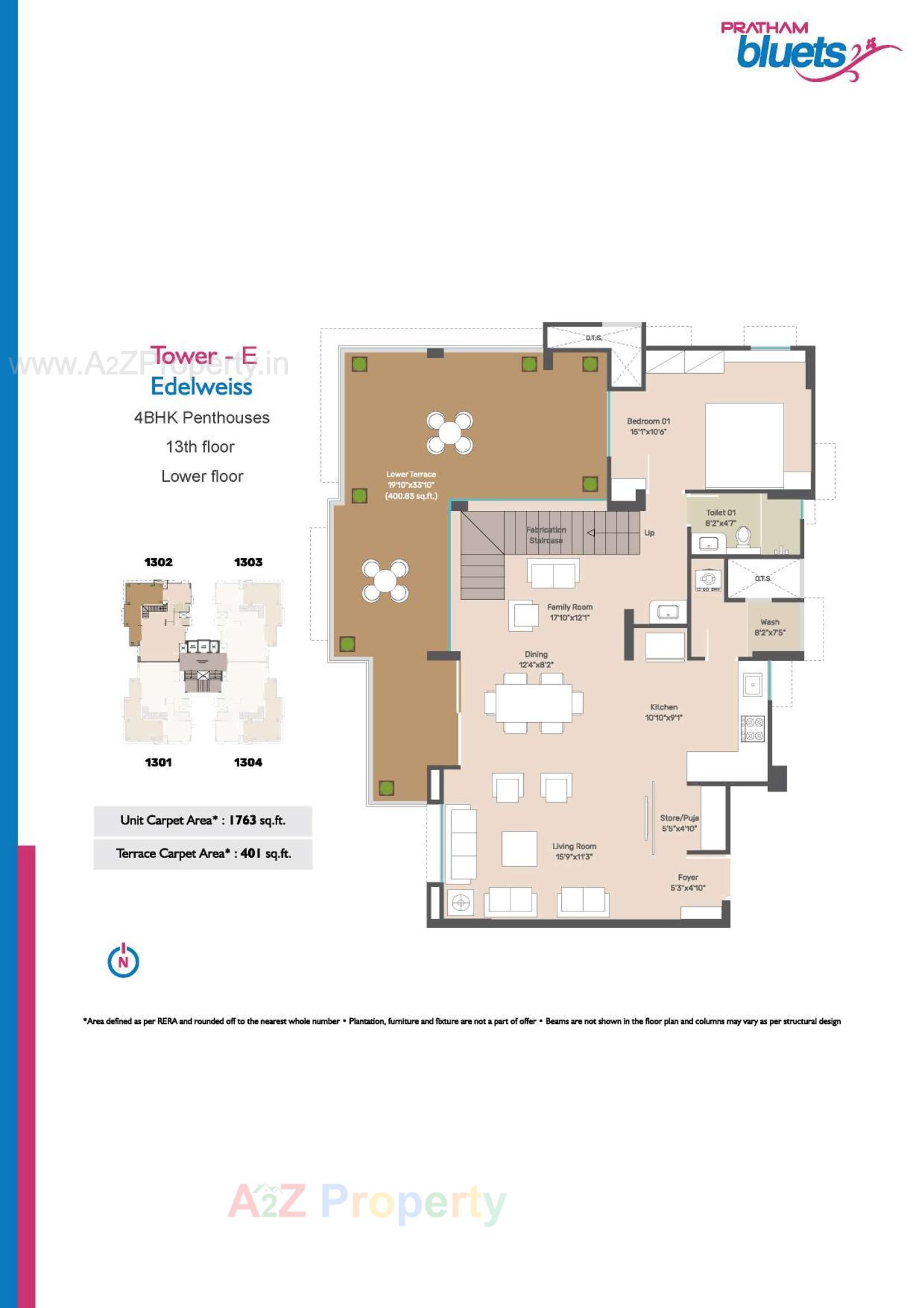 Layout of real estate project Pratham Bluets located at Gotri, Vadodara, Gujarat