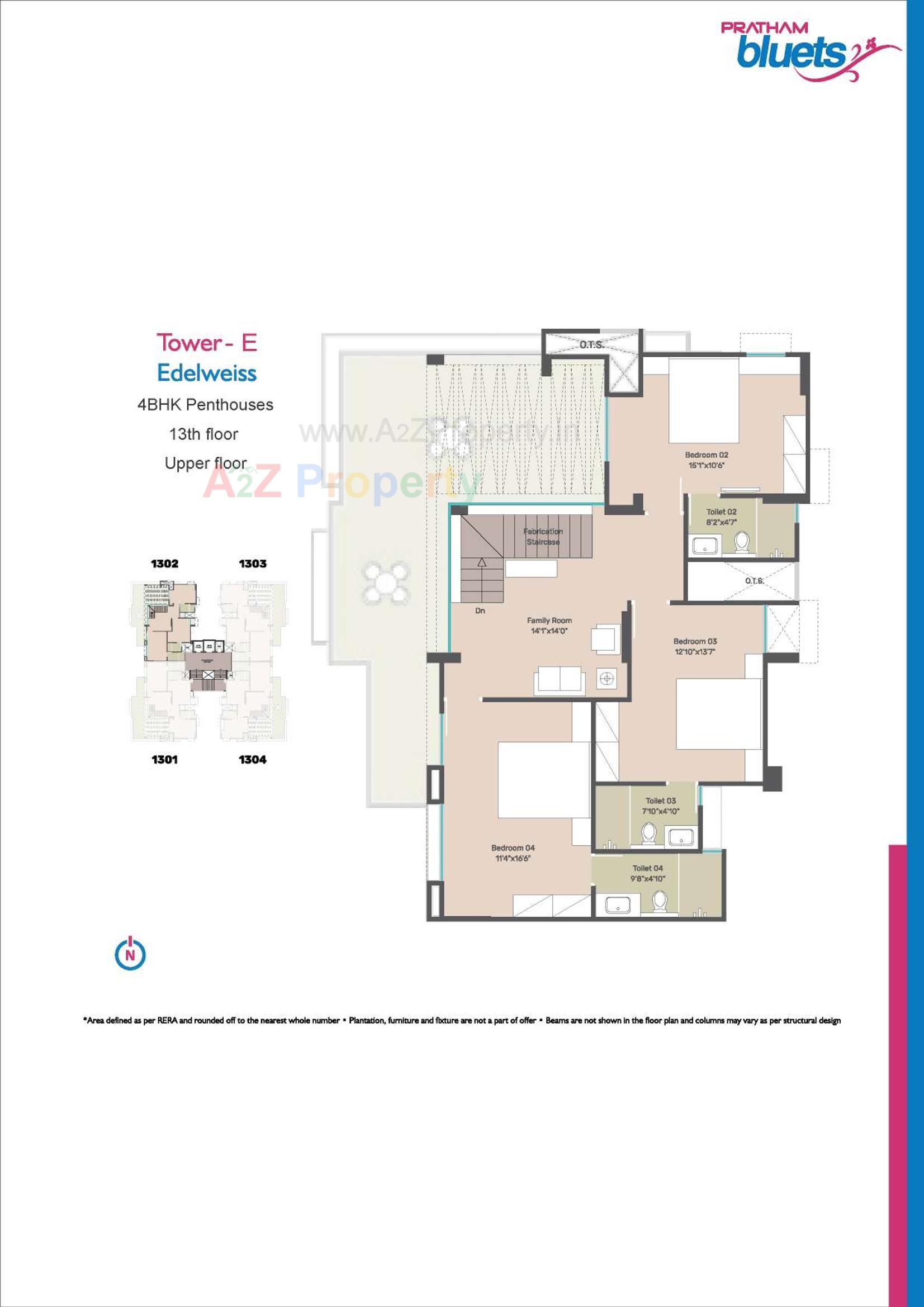 Layout of real estate project Pratham Bluets located at Gotri, Vadodara, Gujarat