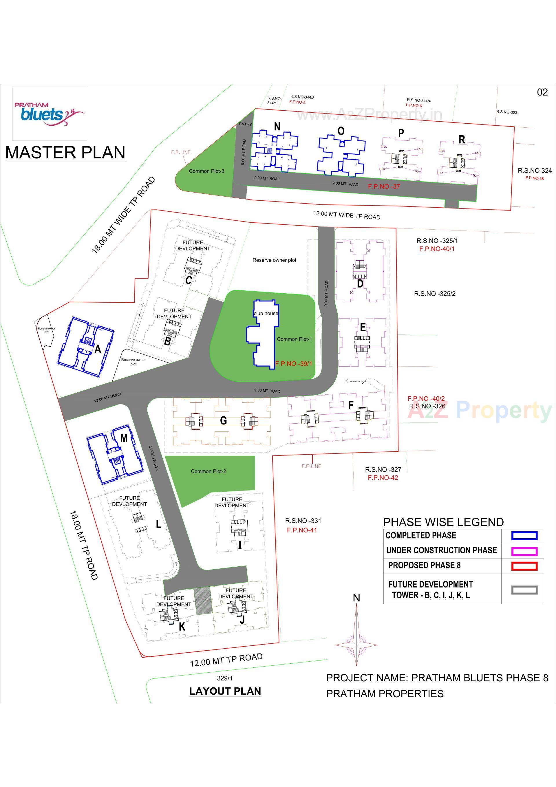 Layout of real estate project Pratham Bluets located at Gotri, Vadodara, Gujarat