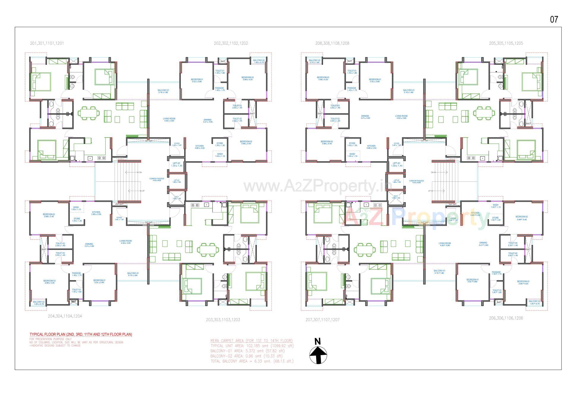Layout of real estate project Pratham Bluets located at Gotri, Vadodara, Gujarat