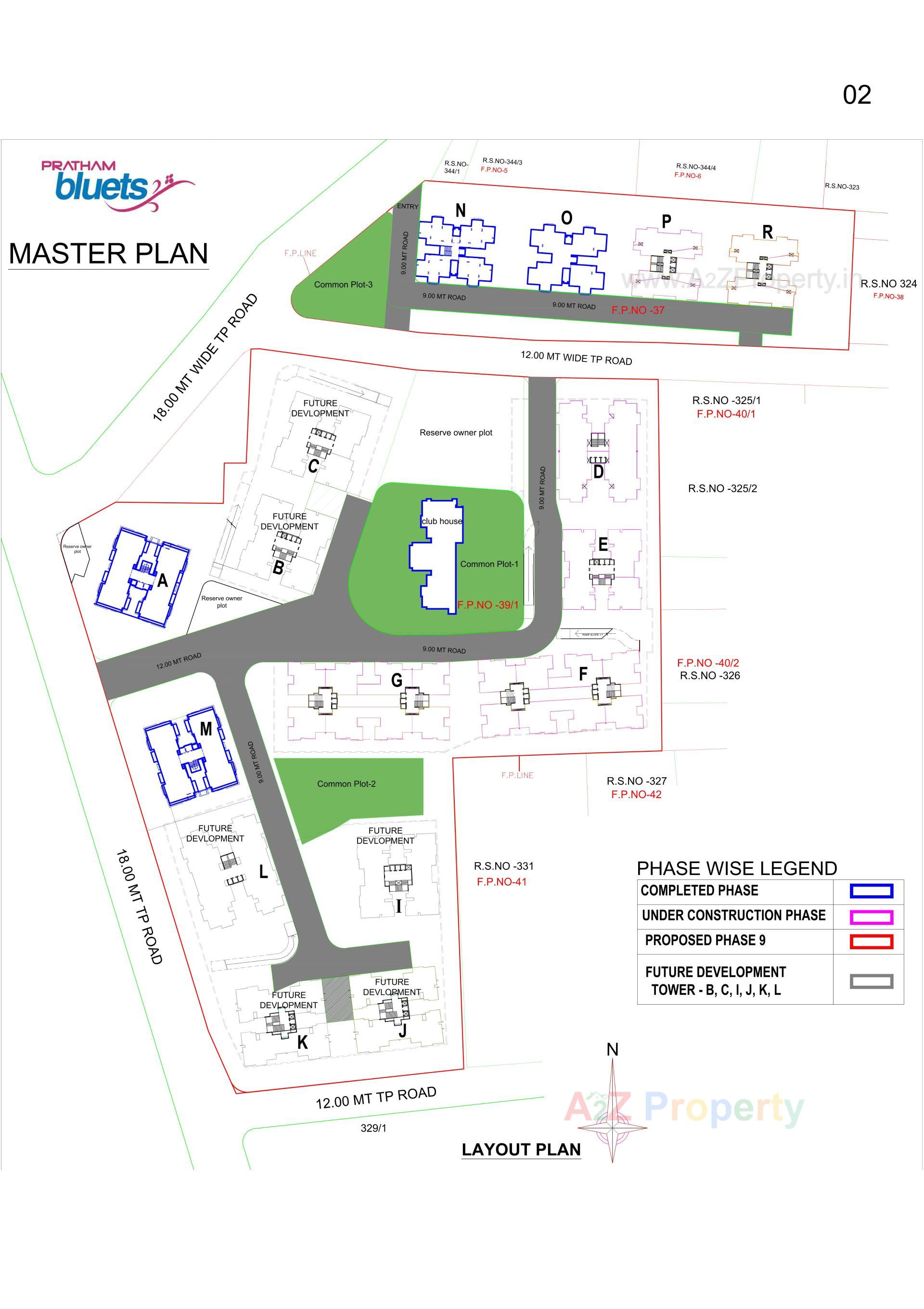 Layout of real estate project Pratham Bluets located at Gotri, Vadodara, Gujarat