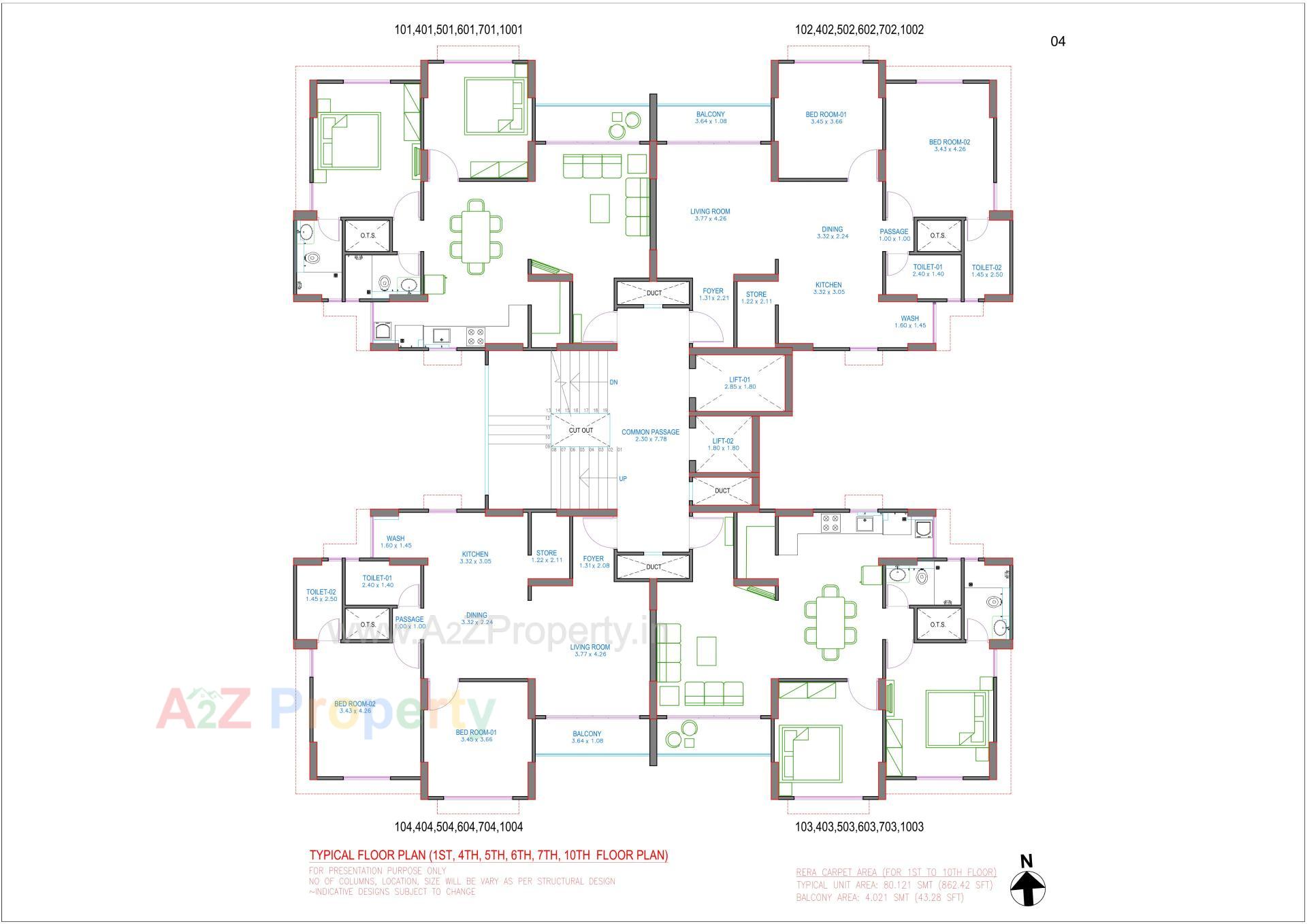 Layout of real estate project Pratham Bluets located at Gotri, Vadodara, Gujarat